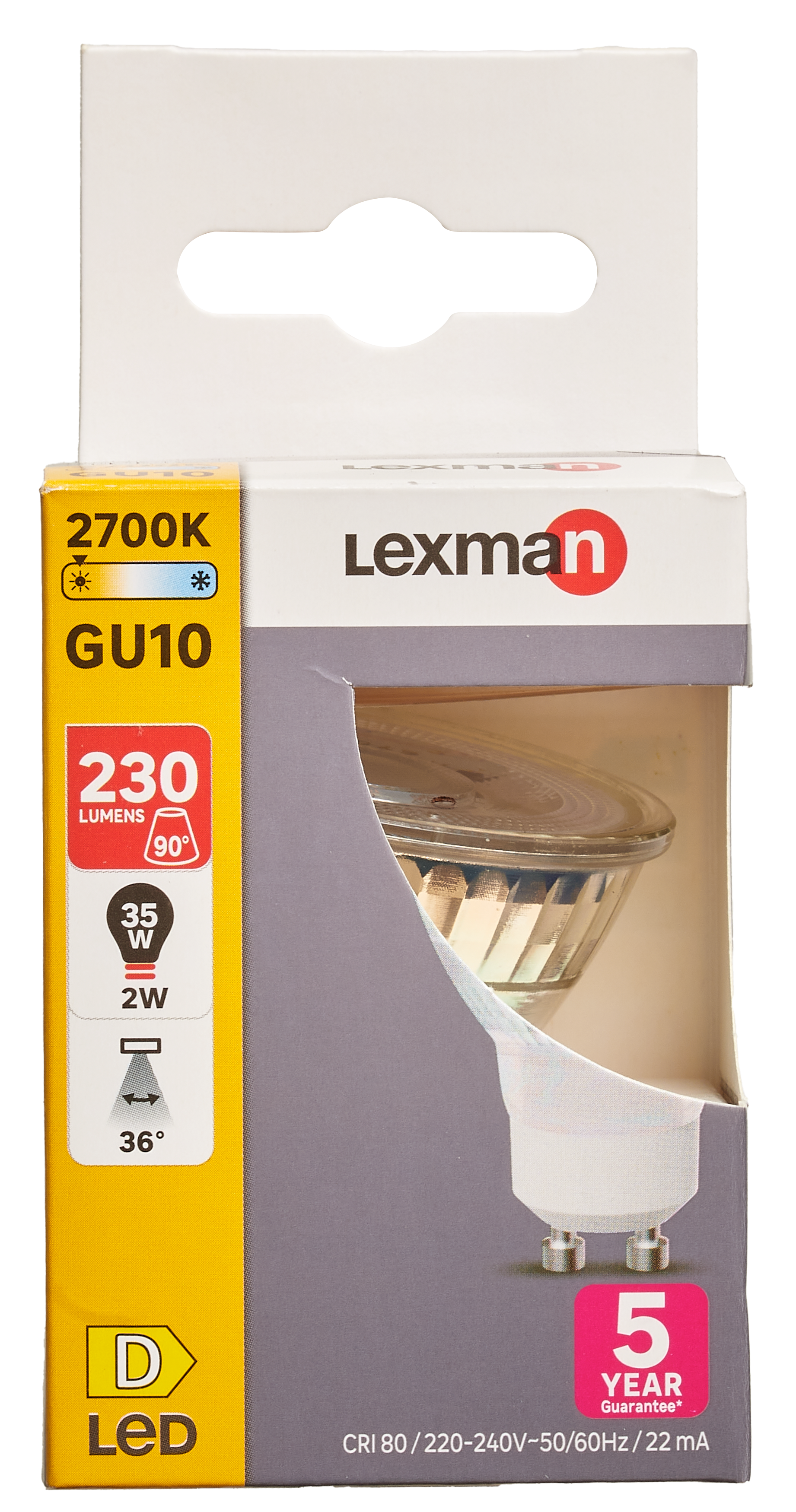 Żarówka LED GU10 2 W 230 lm Ciepła biel Lexman - 12