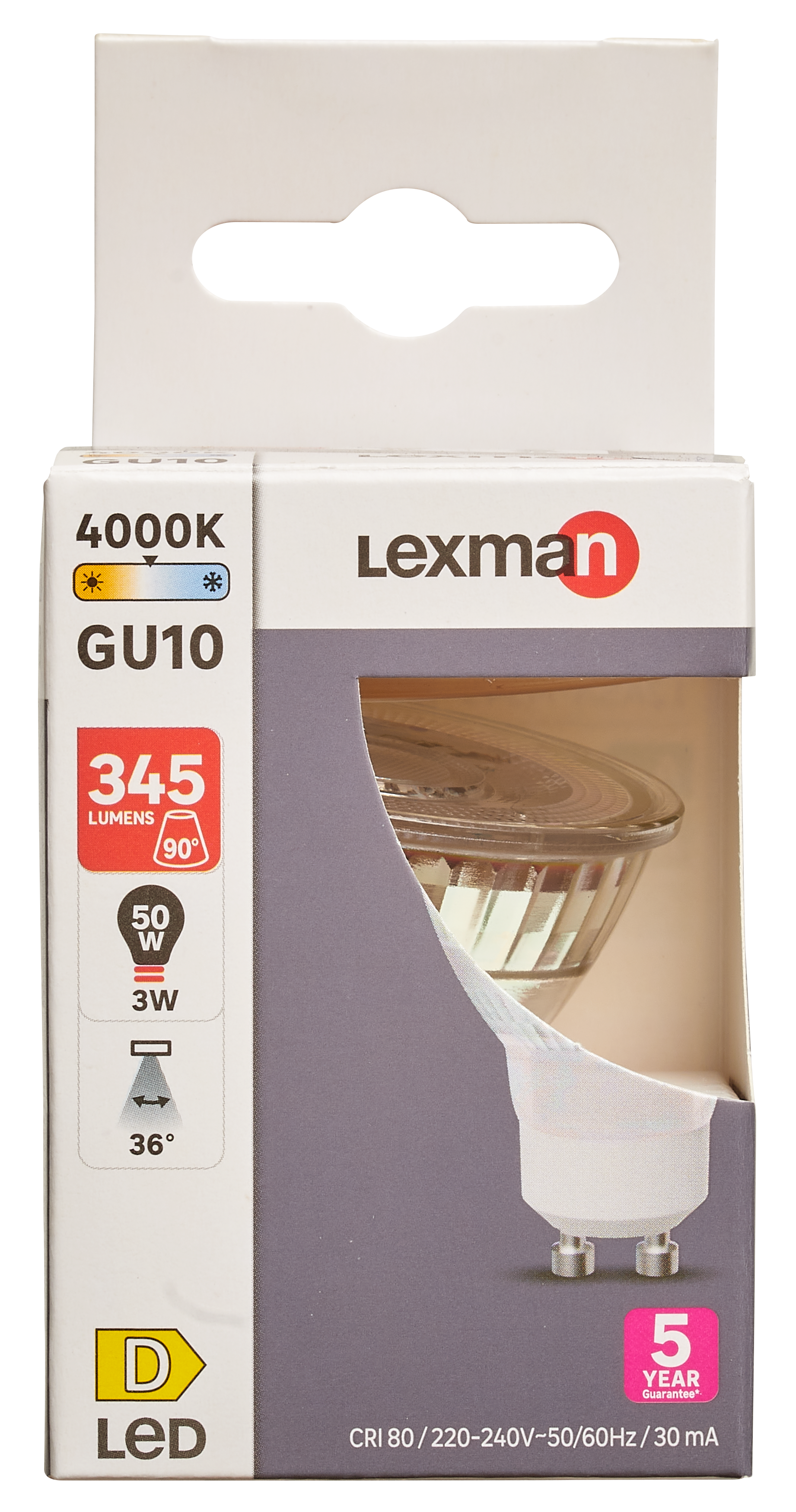 Żarówka LED GU10 3 W 345 lm Neutralna biel Lexman  - 11
