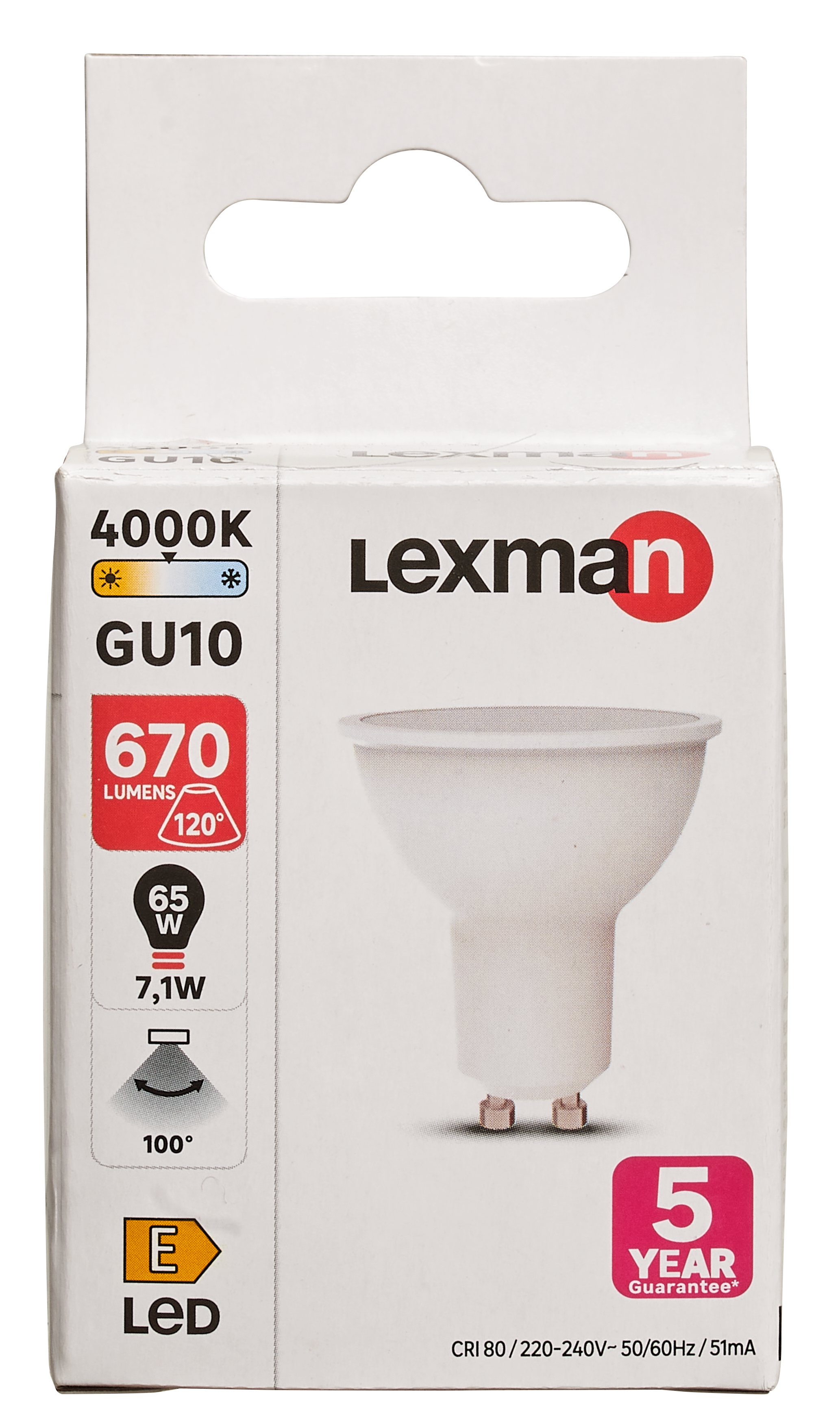 Żarówka LED GU10 7,1 W 670 lm Neutralna biel Lexman - 9