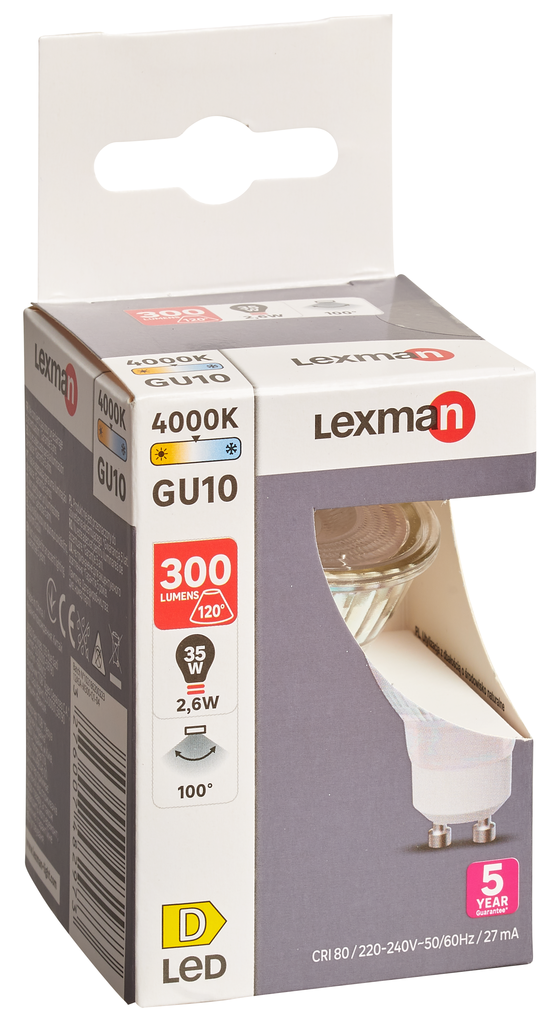 Żarówka LED GU10 2,6 W 300 lm Neutralna biel Lexman - 10