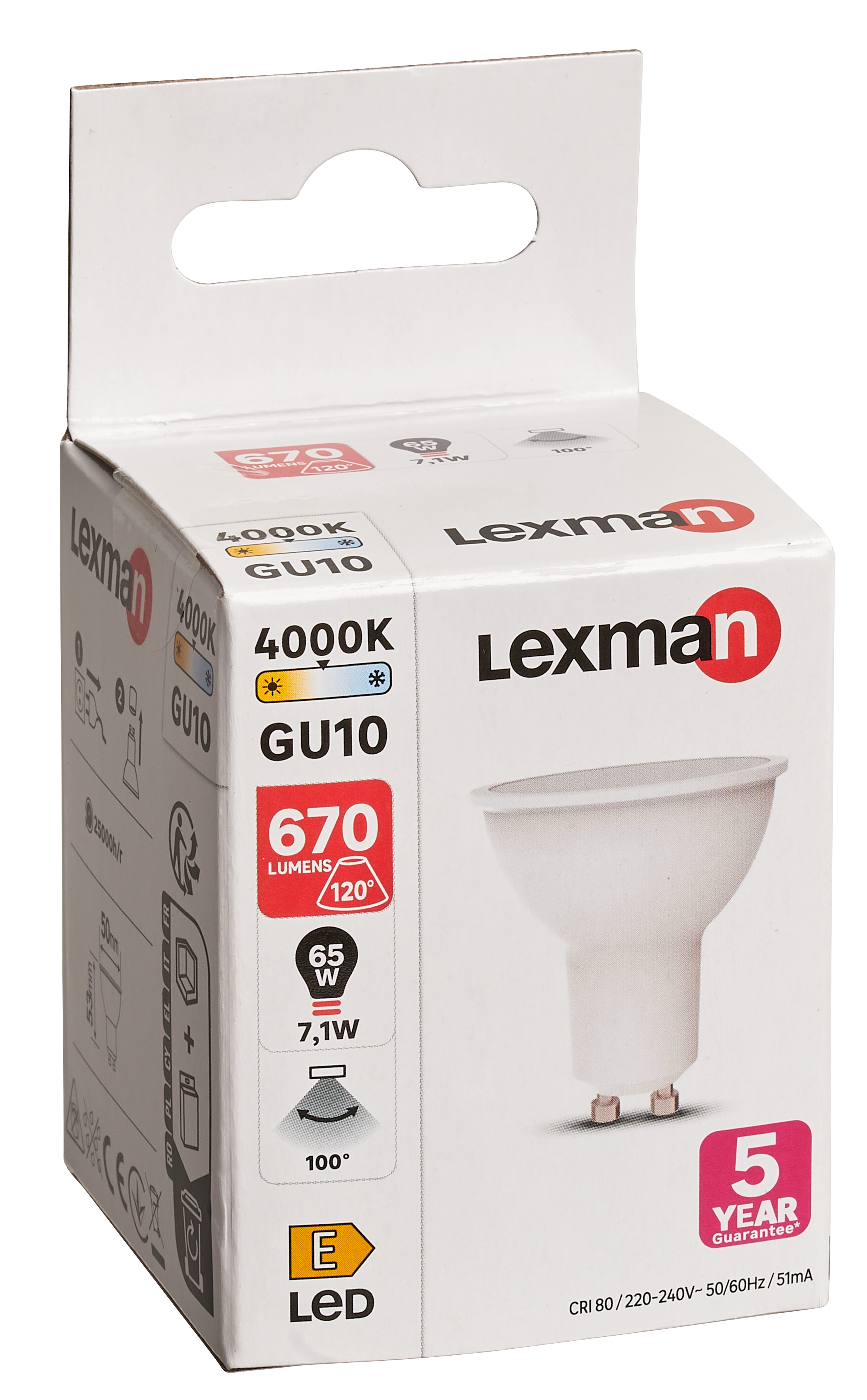 Żarówka LED GU10 7,1 W 670 lm Neutralna biel Lexman - 8