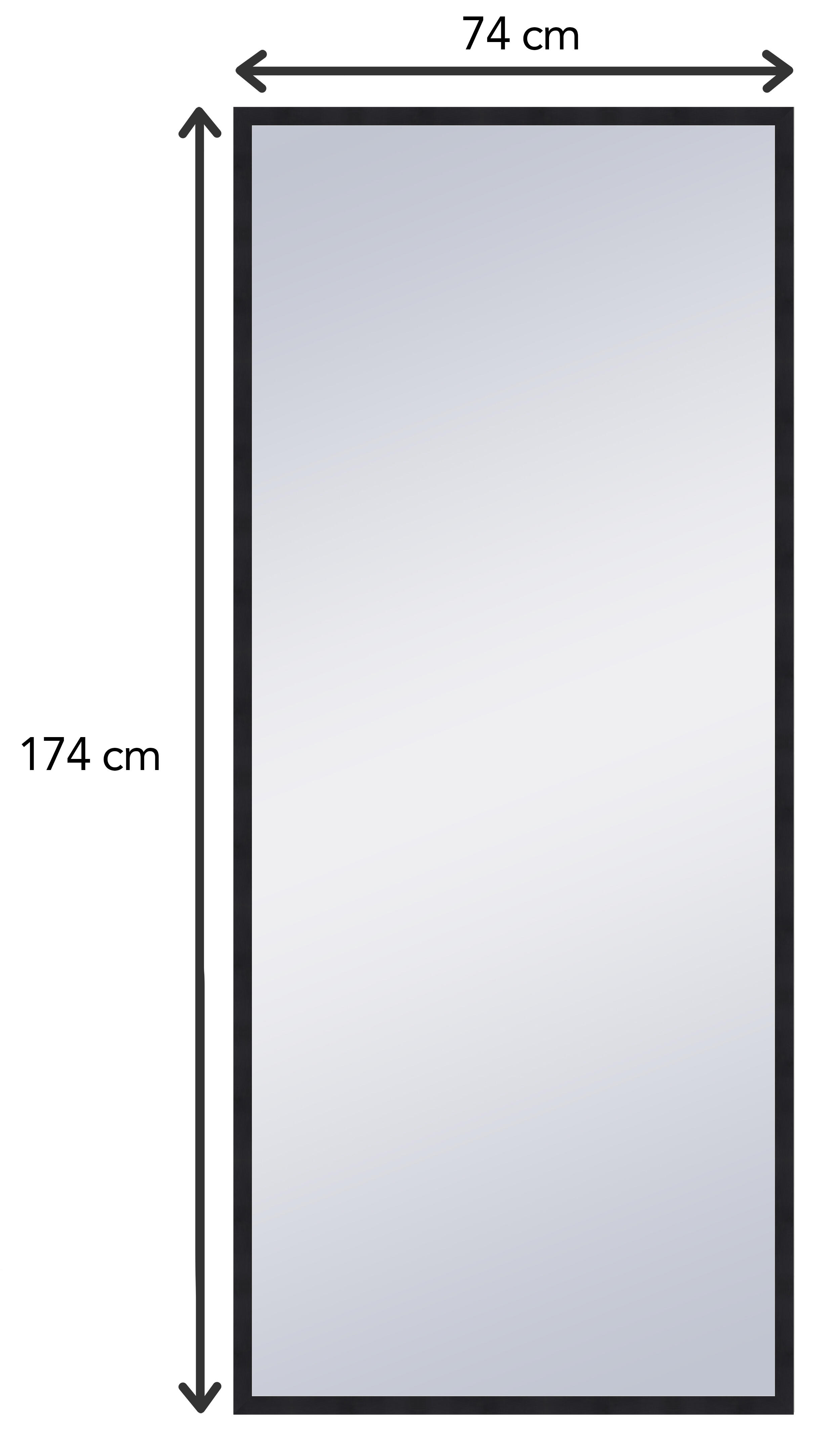 Espejo enmarcado de pared o suelo rectangular Nordic madera negro mate  de 74 x 174 cm - 3