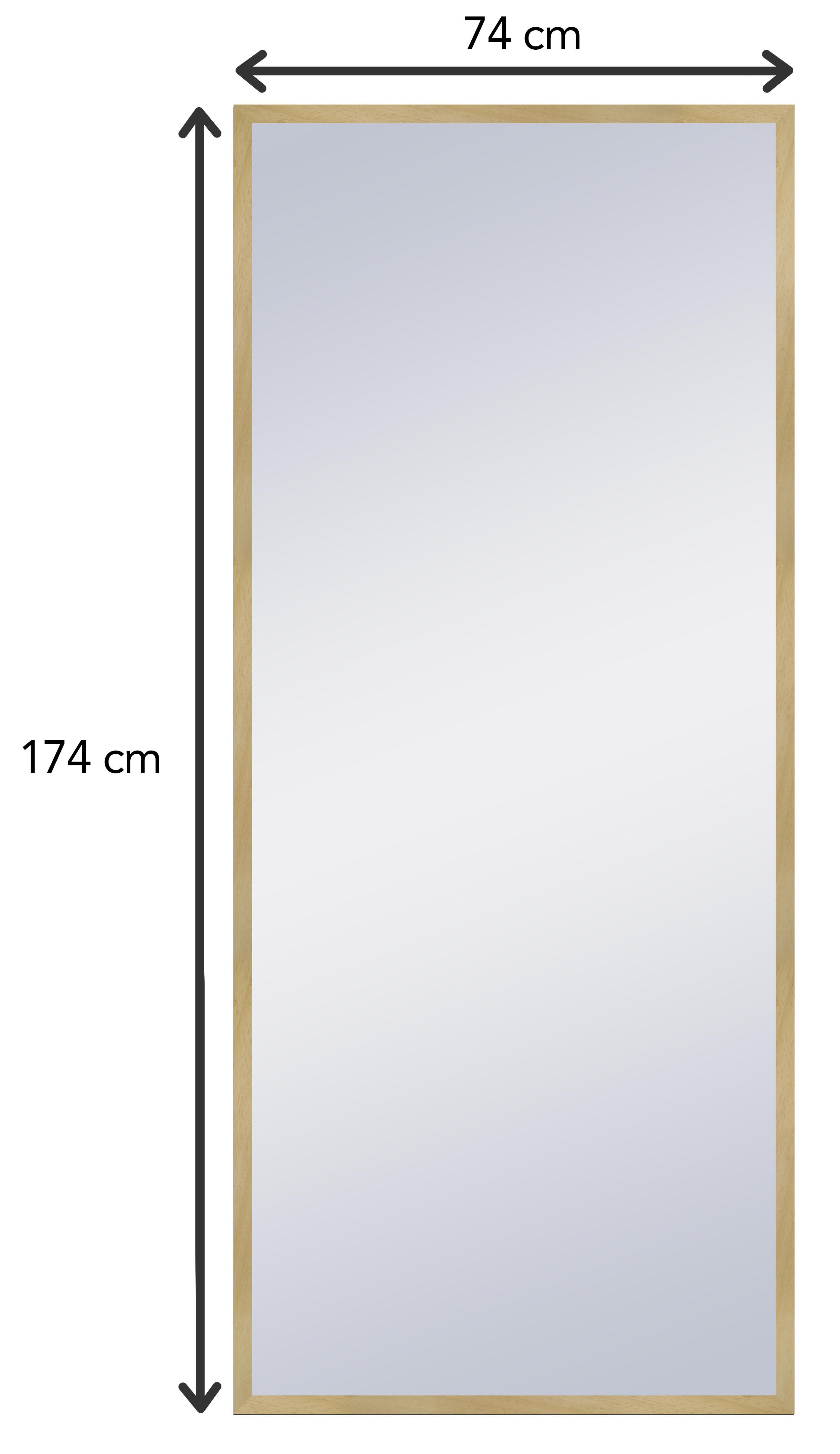 Espejo enmarcado de pared o suelo rectangular Nordic madera natural mate  de 74 x 174 cm - 3