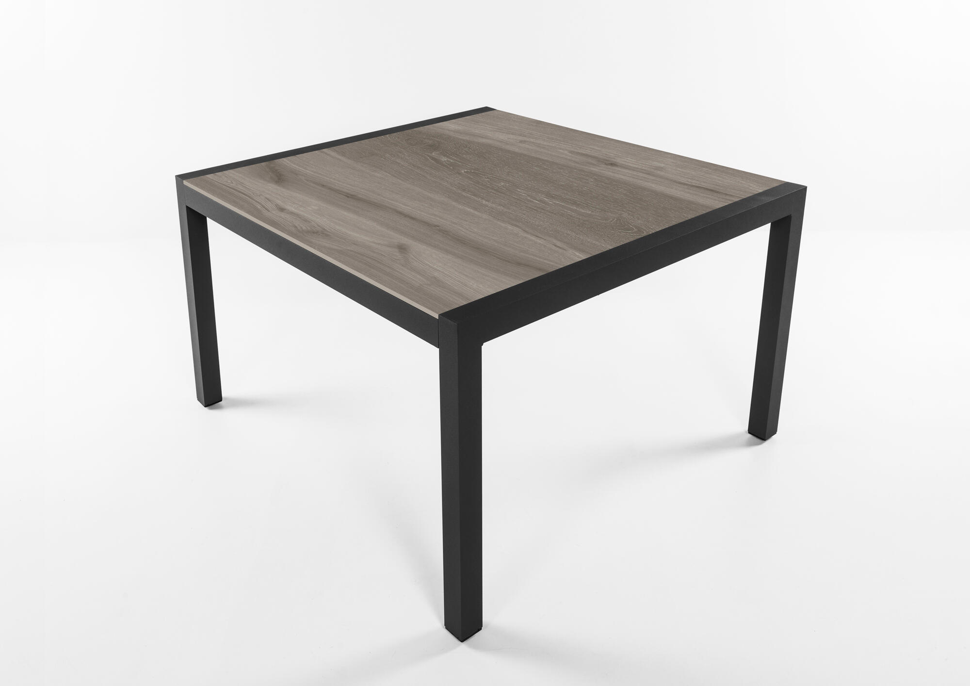 Mesa de jardín luca de aluminio y cerámica antracita de 102x74x90 cm