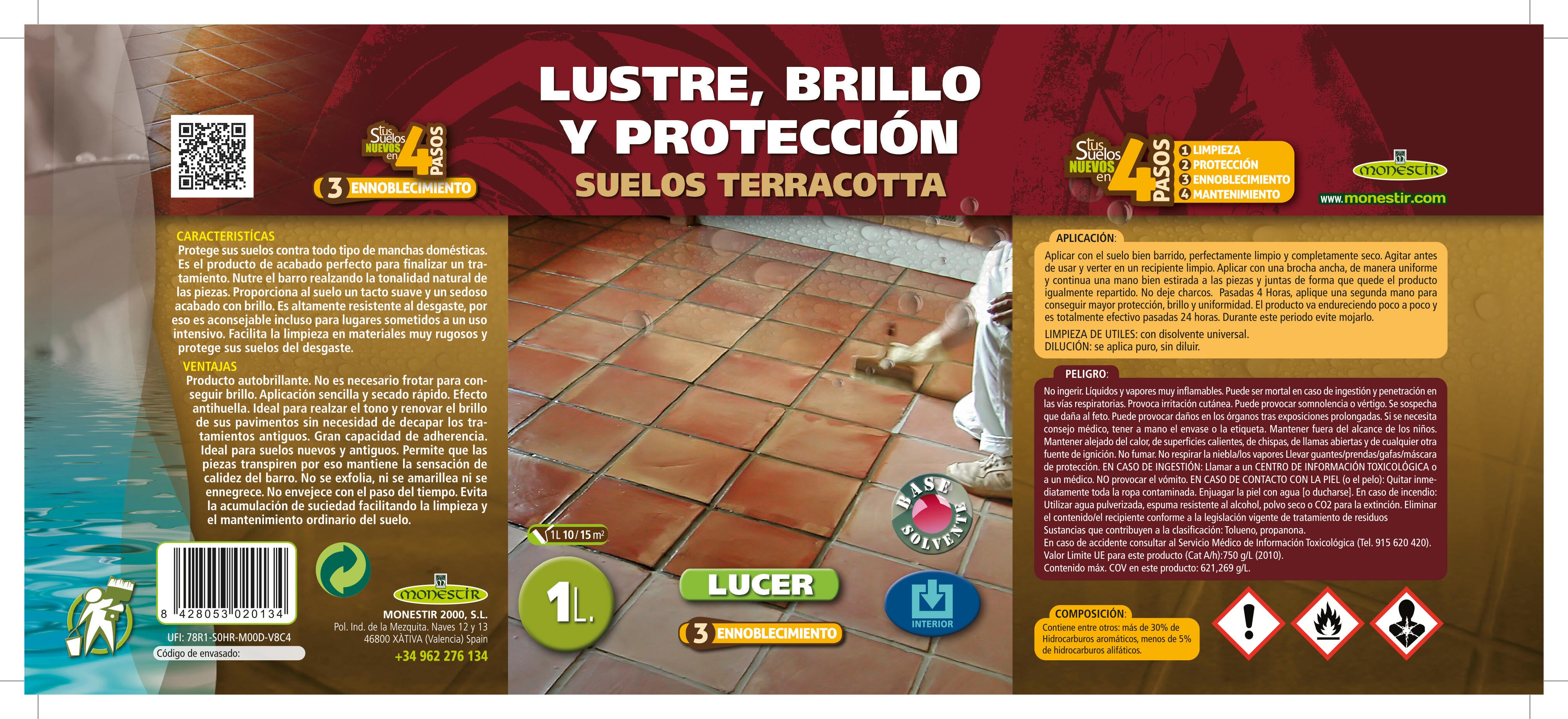 Lucer ennoblecimiento brillo terracota interior MONESTIR 1L - 7