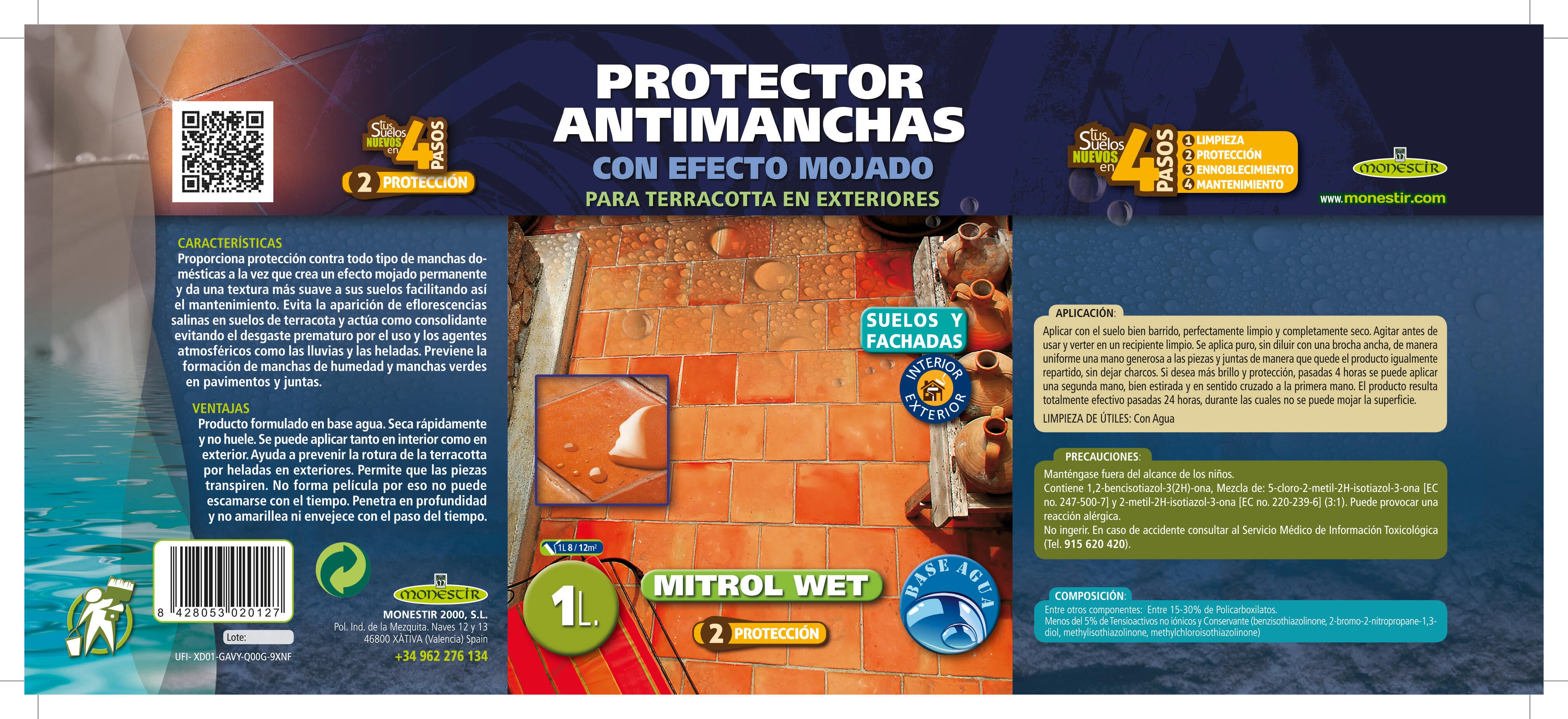 Mitrol wet protector terracotta exterior efecto mojado MONESTIR 1L - 7