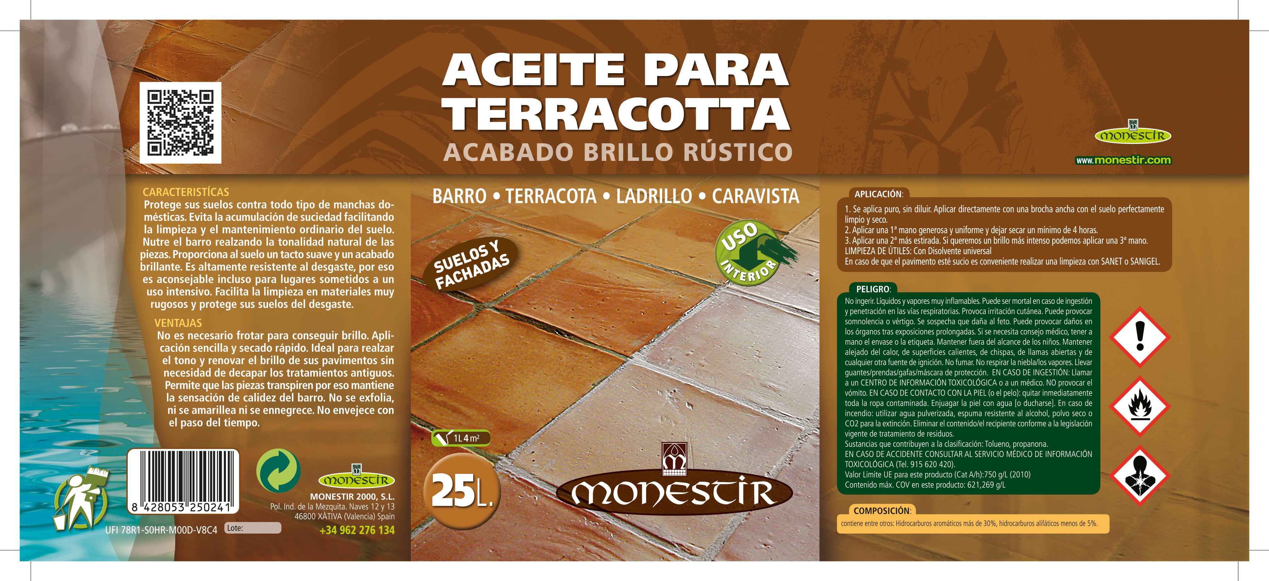 Aceite terracota brillo rústico MONESTIR 25l - 5