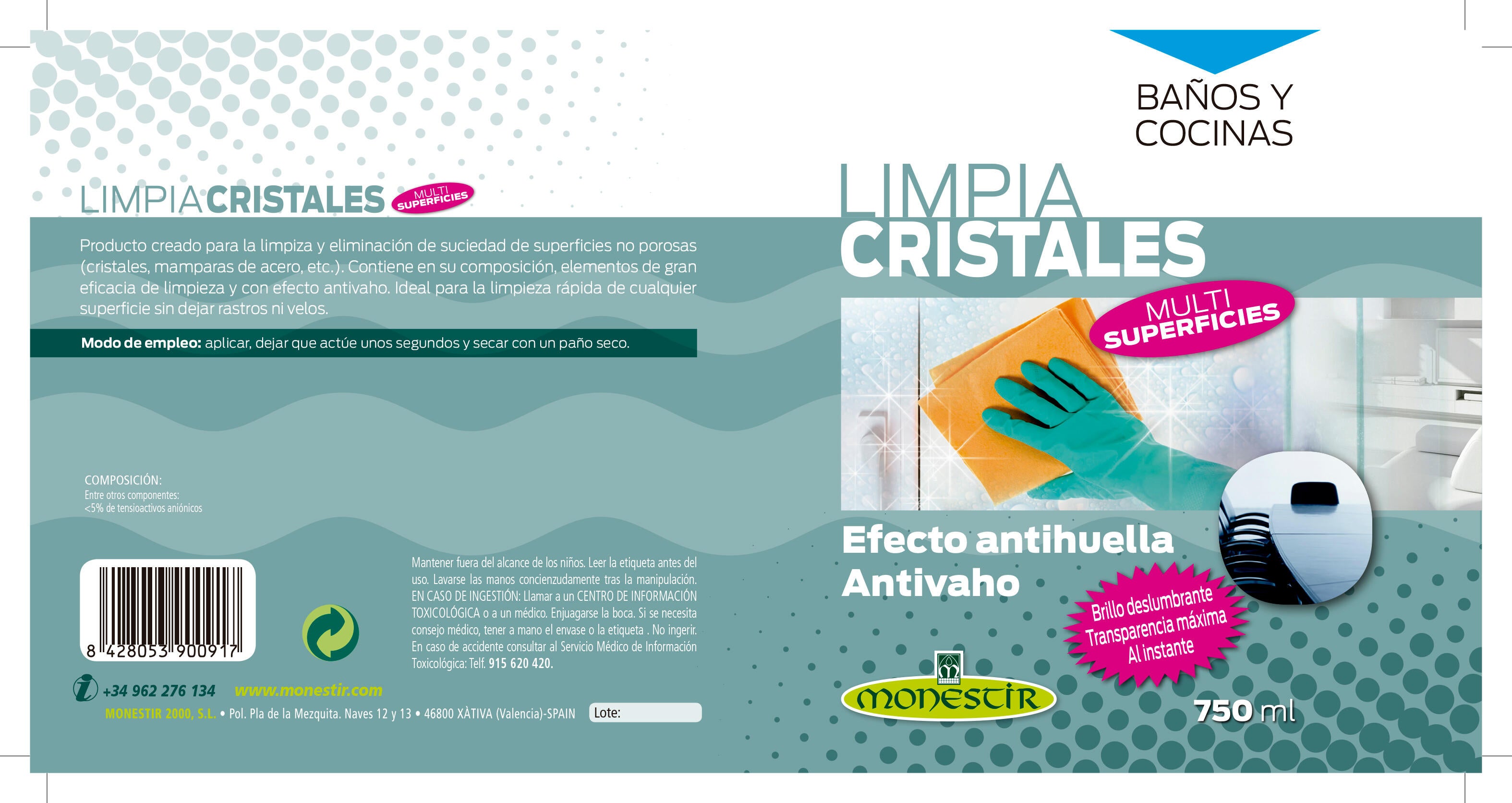 Limpiacristales multisuperficies MONESTIR 750ml - 6