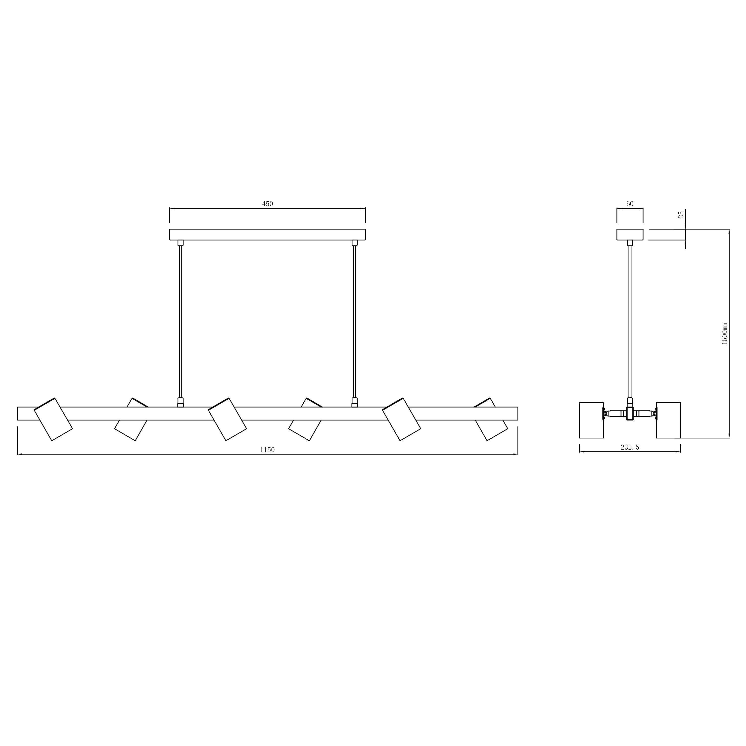 Lampa wisząca Snow czarna 6 x GU10 Light Prestige - 5