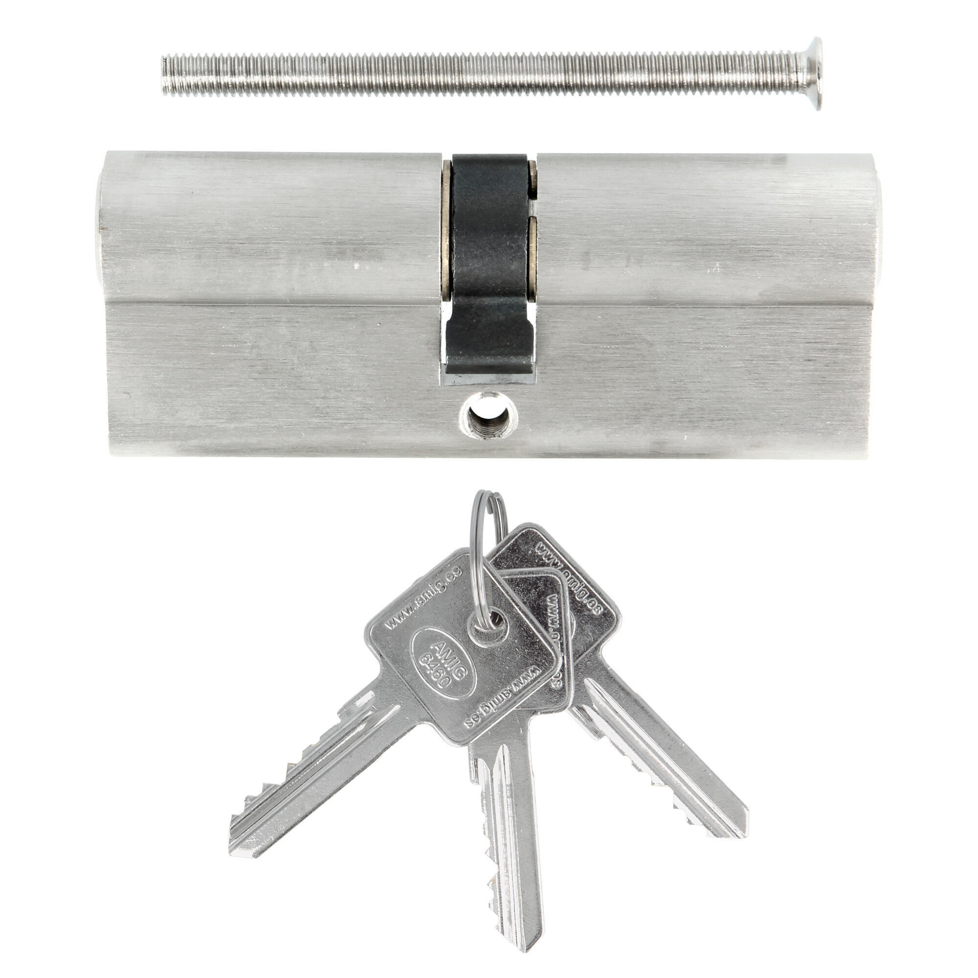 Bombin para cerradura de 35 + 35 mm amig cromado