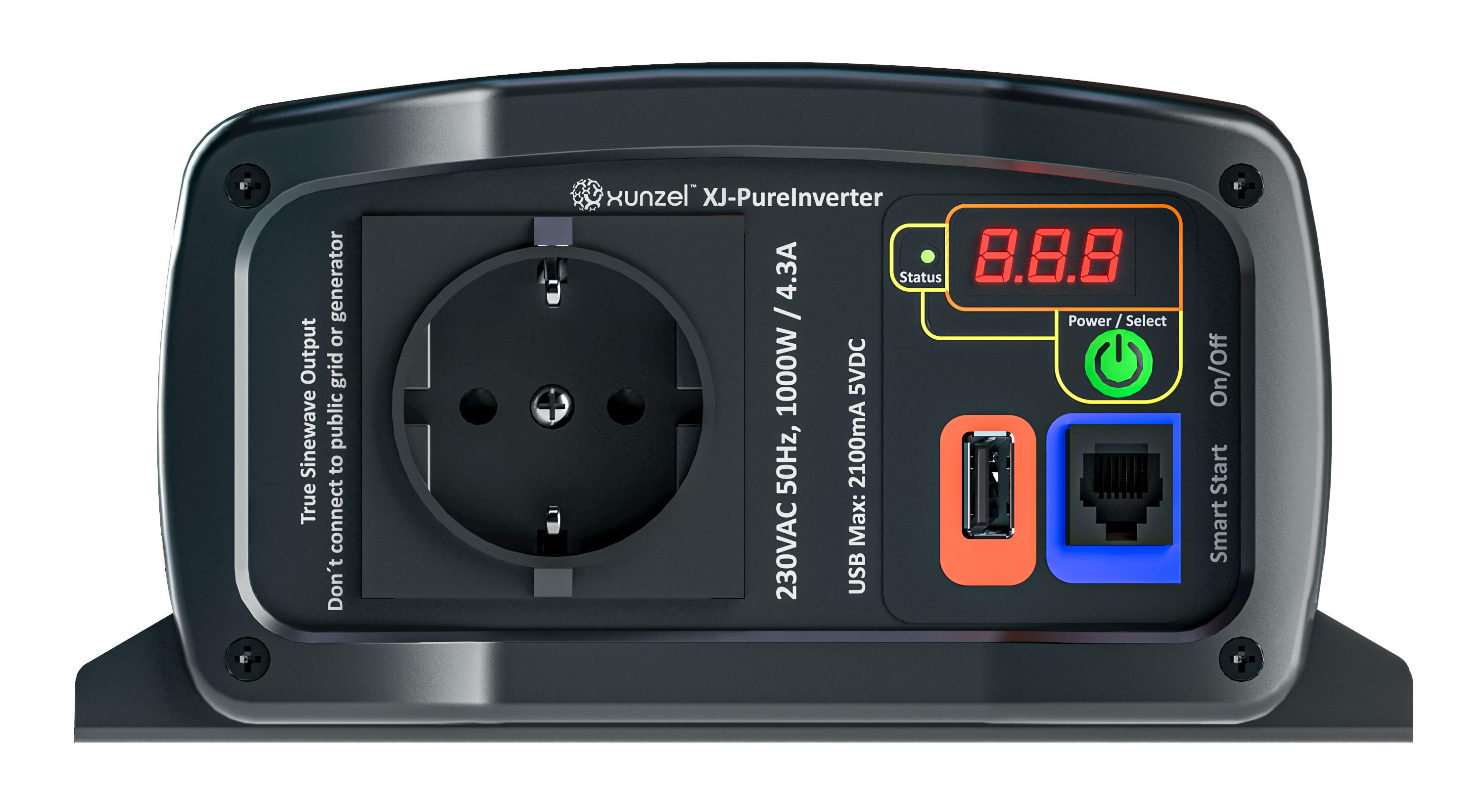 Inversor de Onda Senoidal Pura Avançado XJ-XUNZEL-1000W-24V cabos incluídos - 3