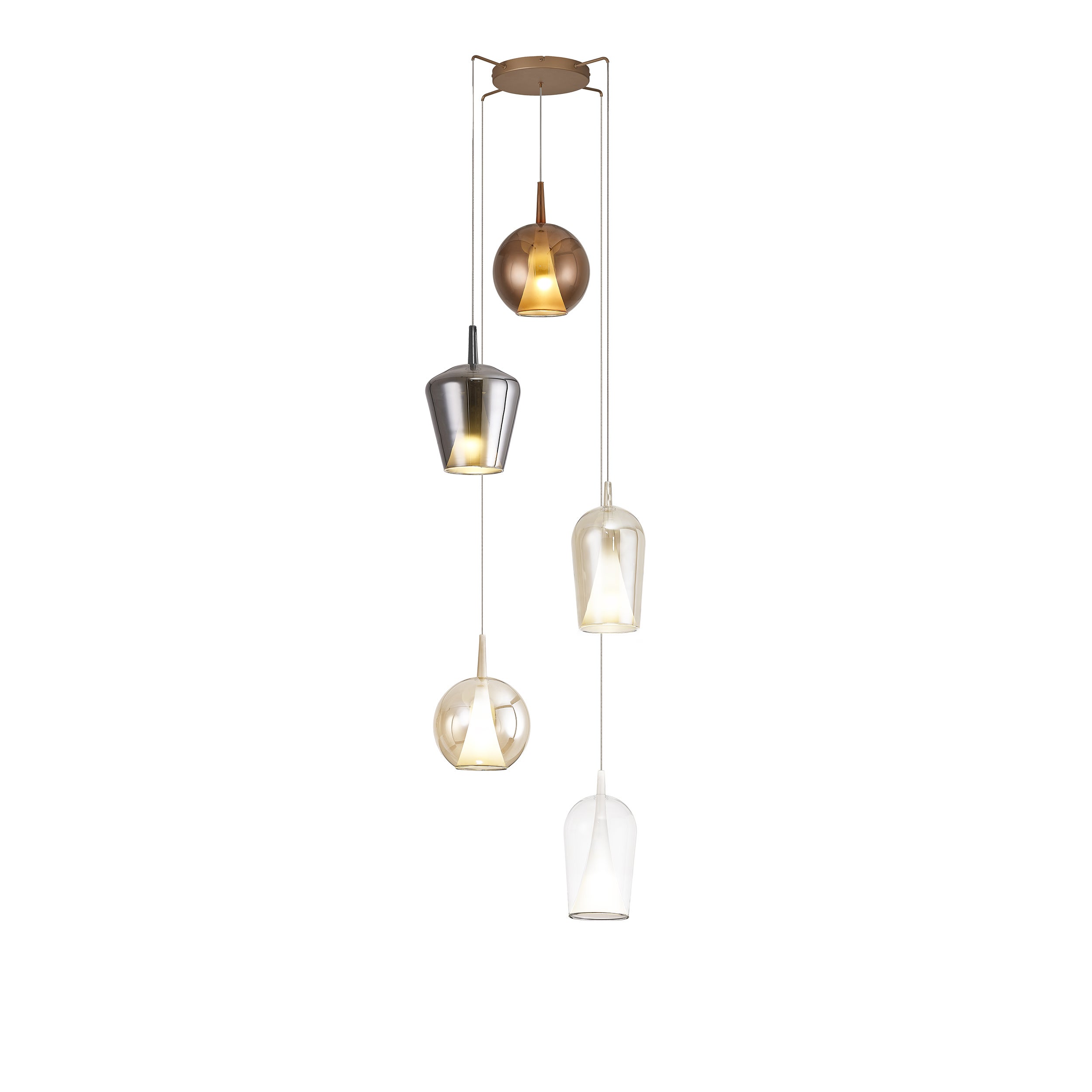 Lámpara de techo elsa 5 luces e27 68.5 cm multicolor