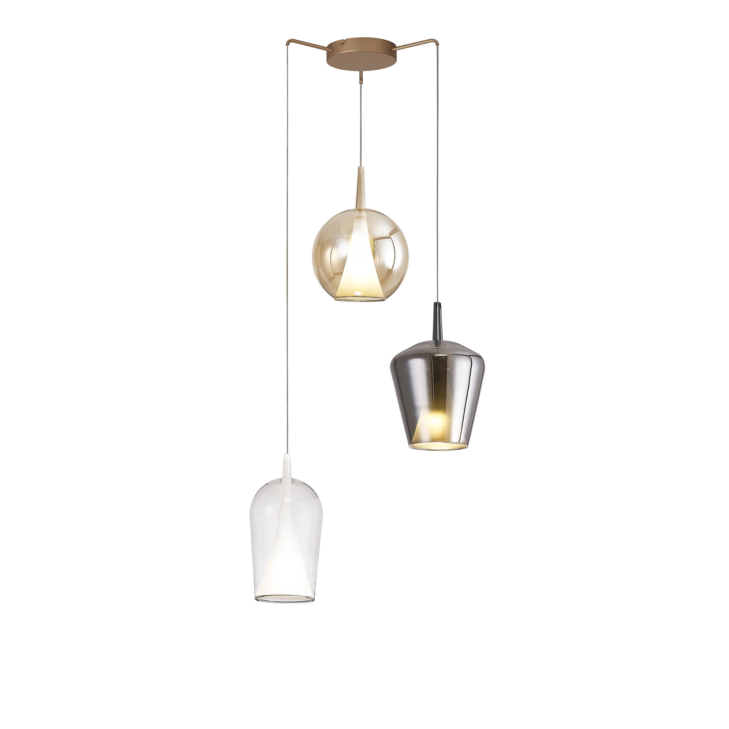 Lámpara de techo elsa 3 luces e27 57 cm multicolor