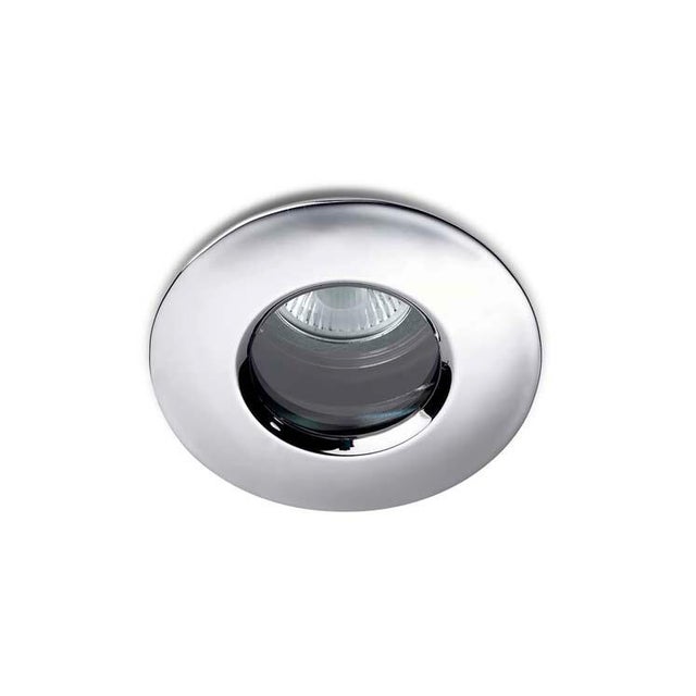 Downlight gris redondo cromado compatible con bombilla GU5.3 LEDS C4 Split ø8.5 cm IP65 - Foco para duchas