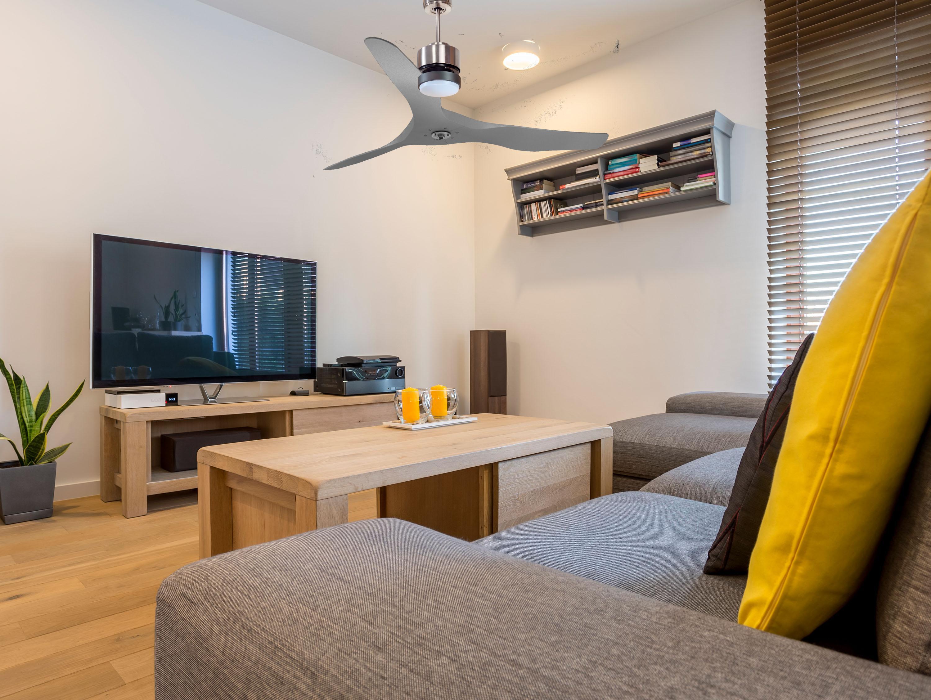 Ventilador de techo con luz motor dc baza d127 07 17 11 klassfan plata 127 cm