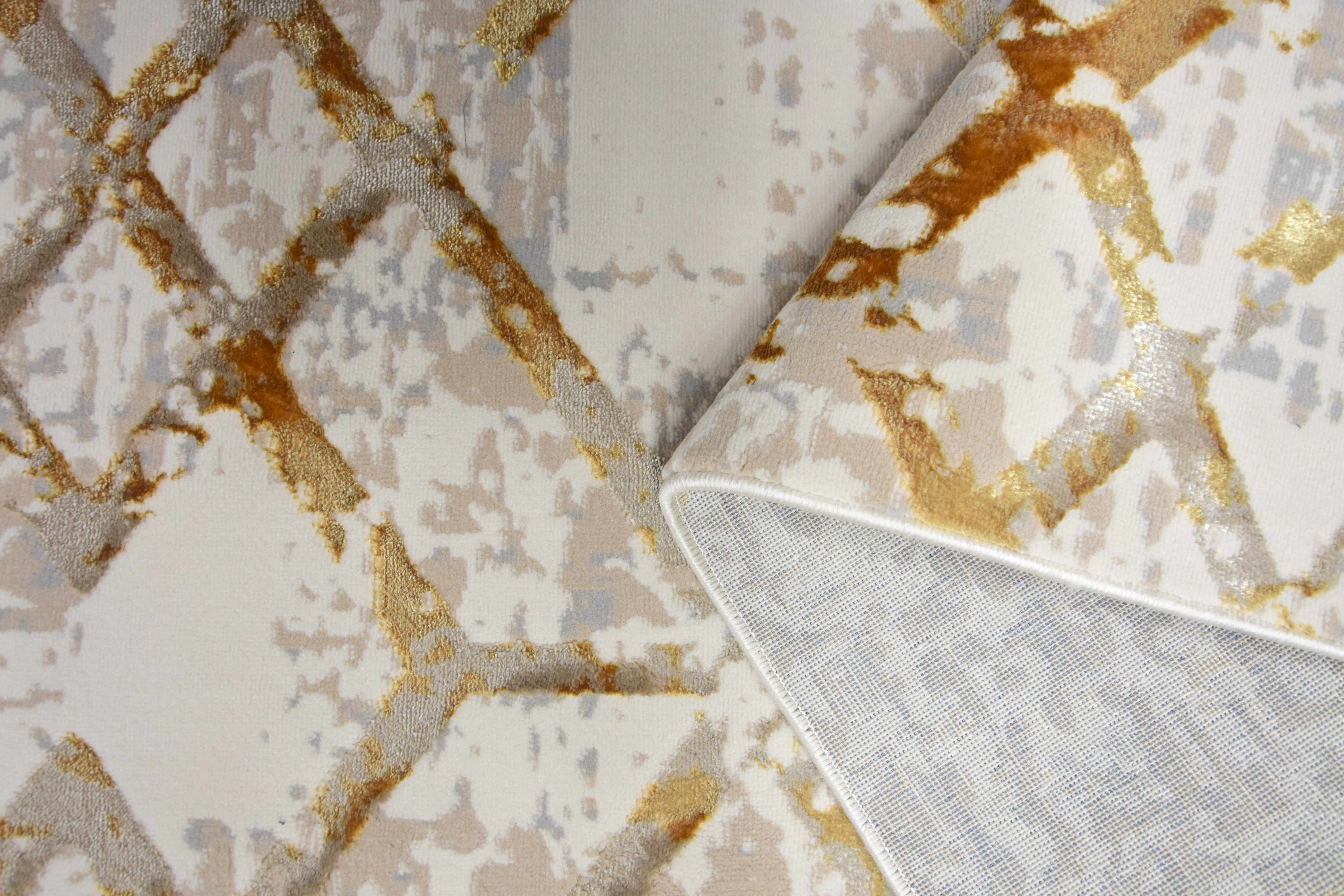 Tapete desenho Marbella 133 x195 cm dourado/bege - 3