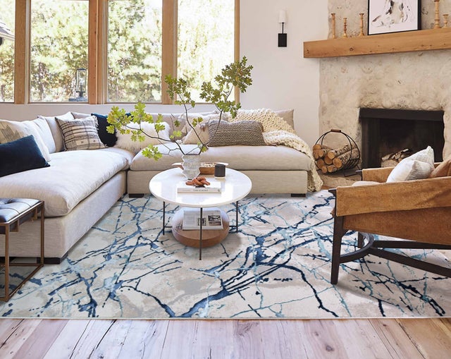 Tapete desenho Marbella 160 x230 cm azul/cinza