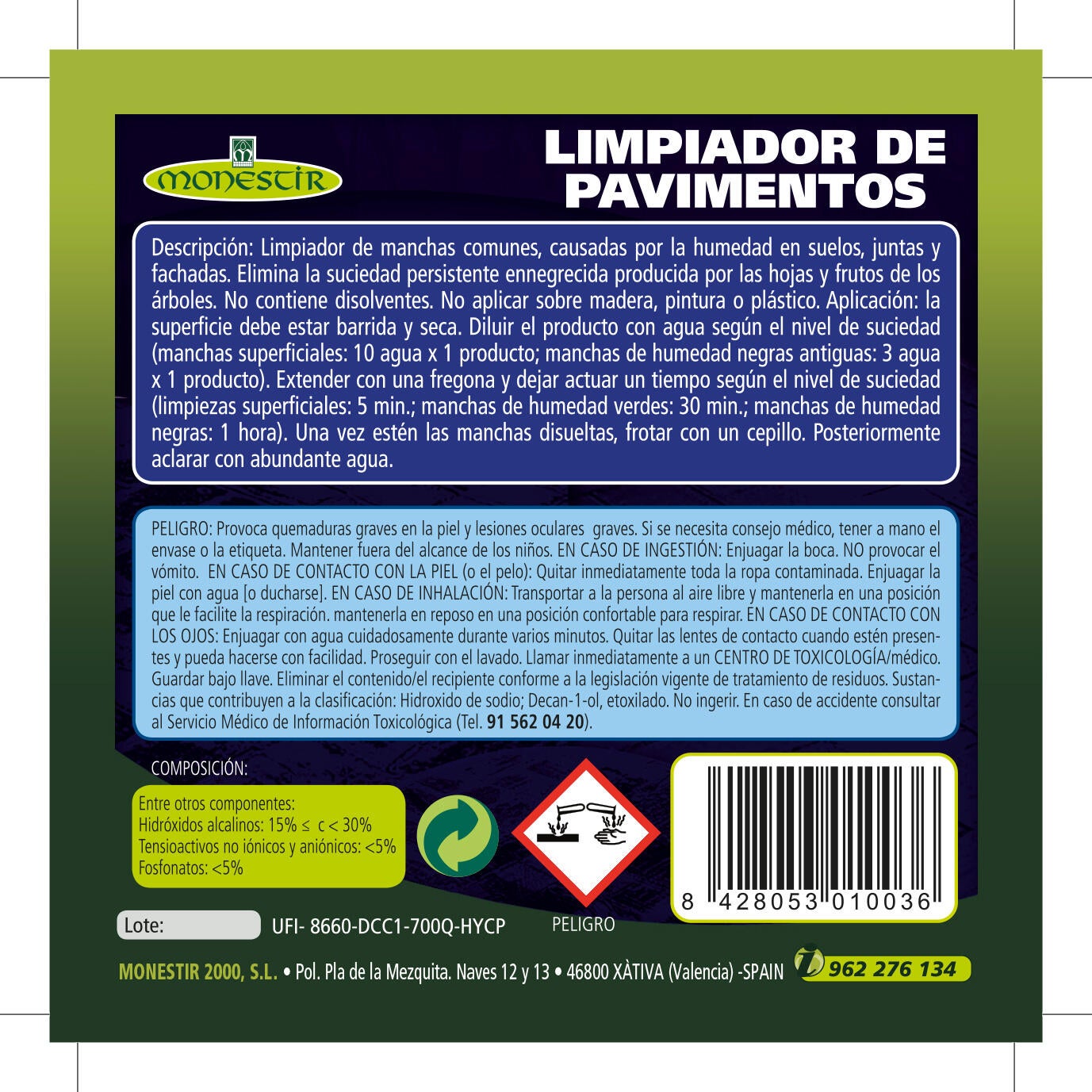Limpiador de pavimentos exteriores MONESTIR 1l - 6