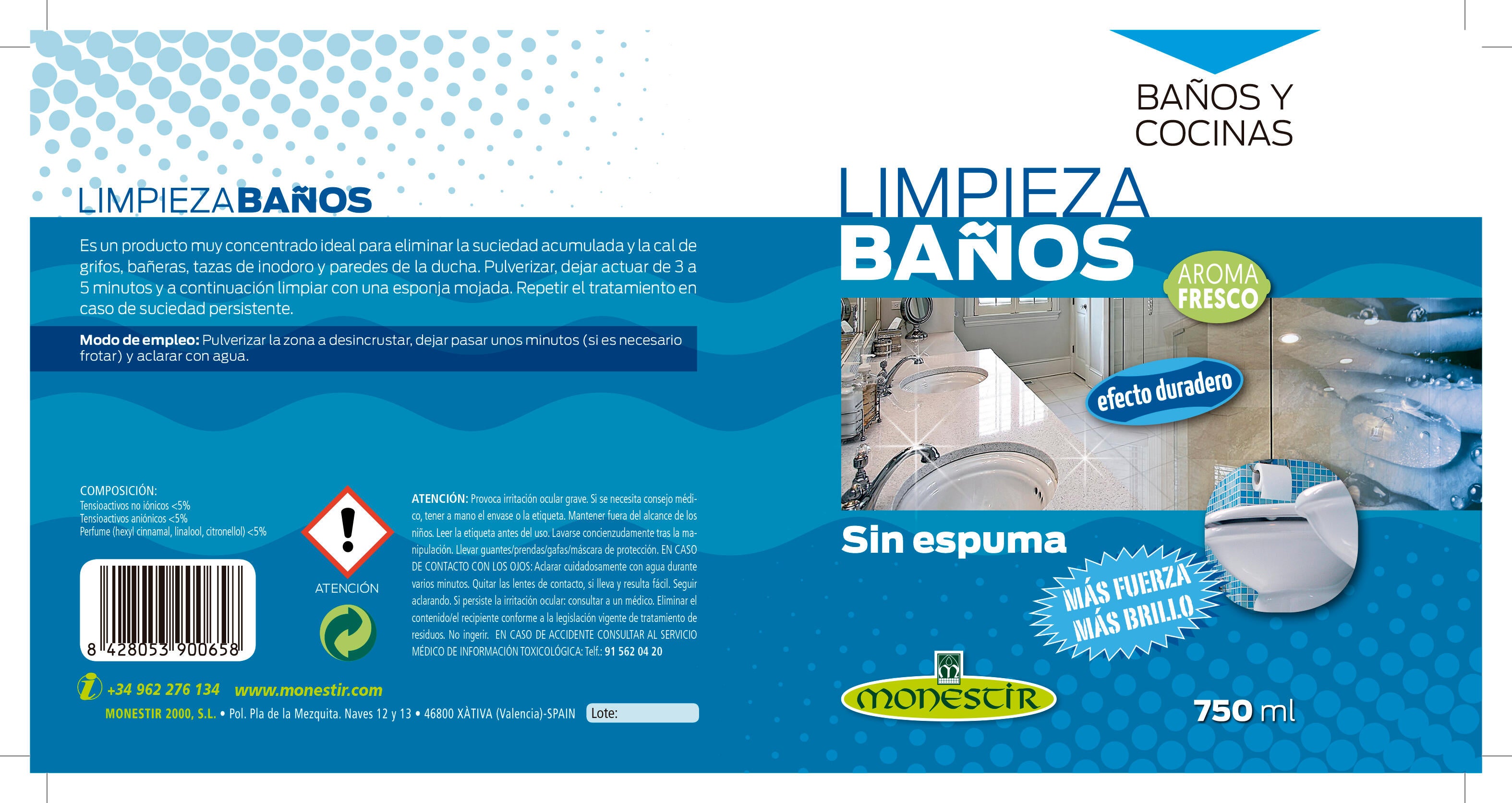 Limpiador baños MONESTIR 750ml - 5