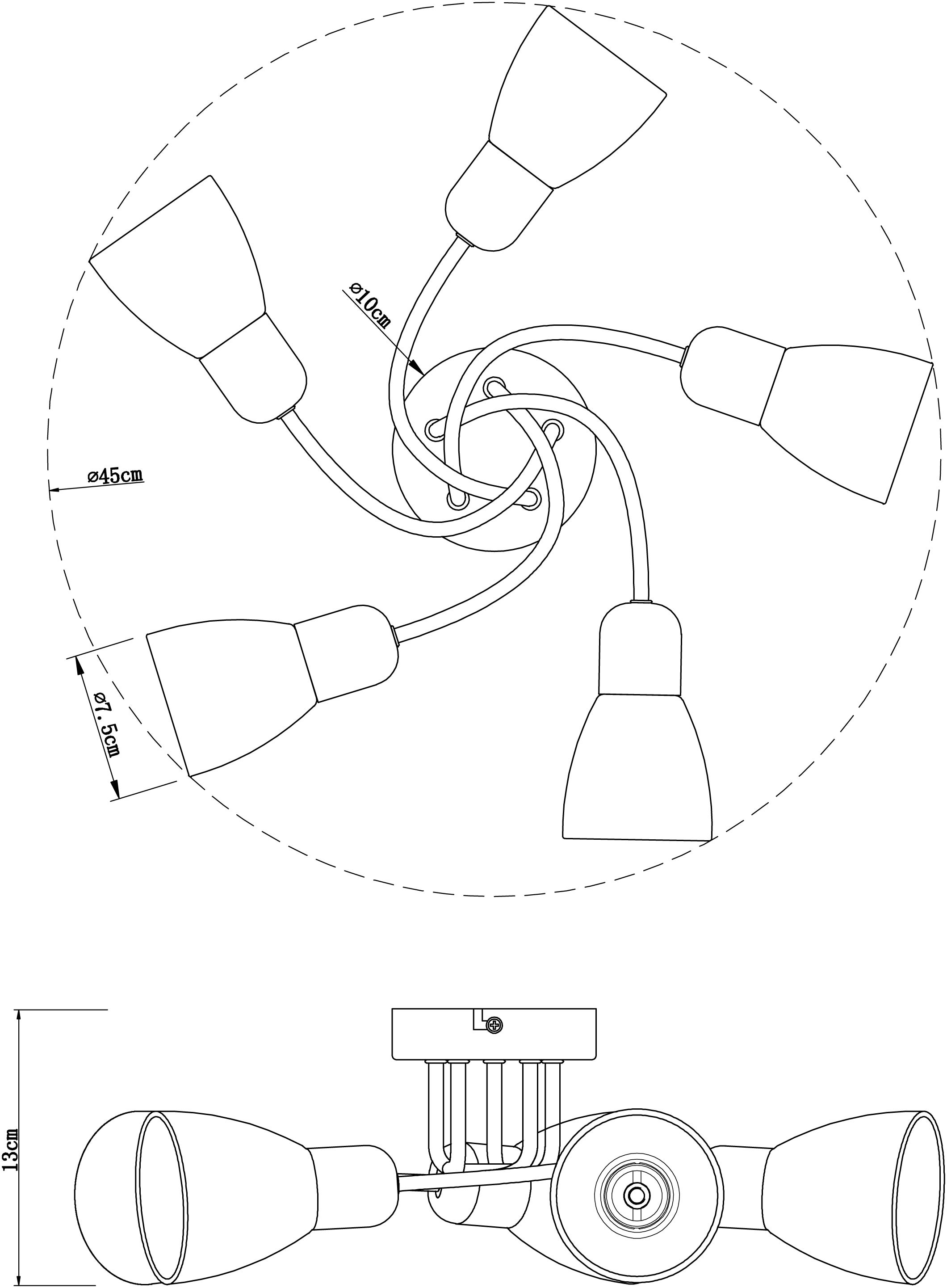 Lampa sufitowa Gordon satyna 5 x E14 Reality - 3