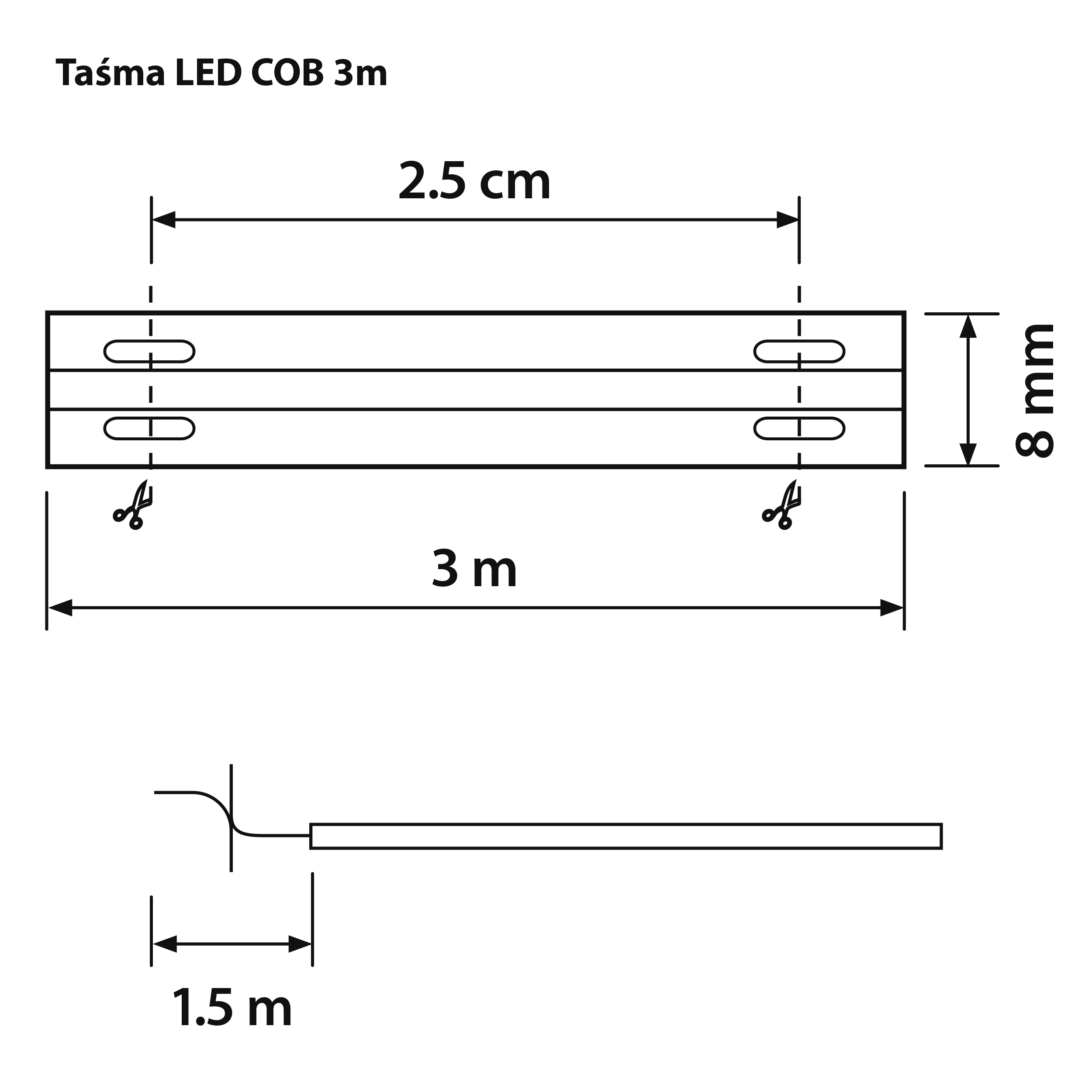 Taśma LED zestaw neutralna biel IP20 3 m Activejet - 2