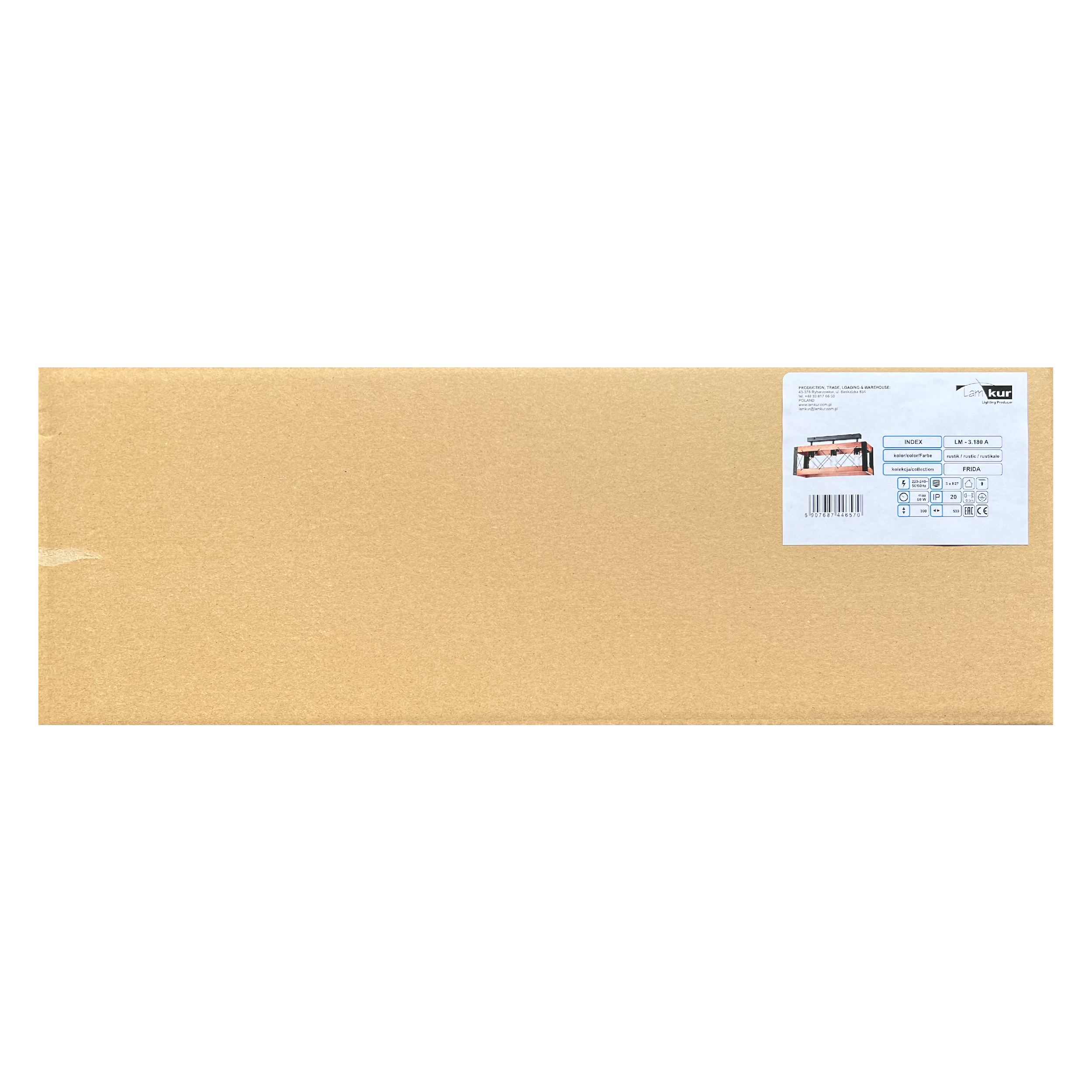 Lampa sufitowa Frida czarna z rustykalnym drewnem 3 x E27 Lamkur - 7