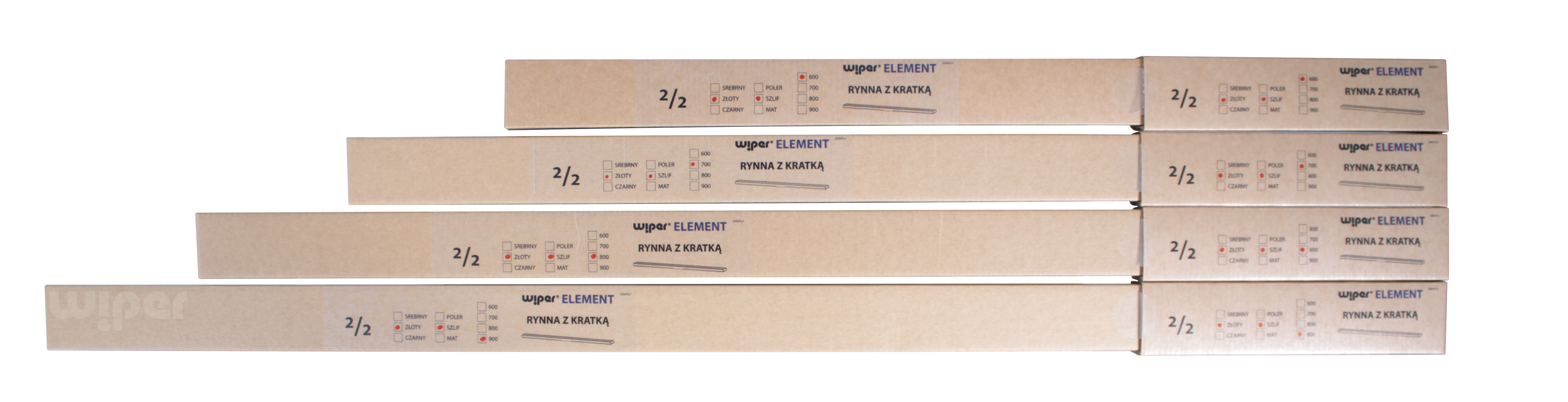 Rynna i kratka odpływu liniowego 600 mm złoty POLER. ELEMENT WIPER - 6