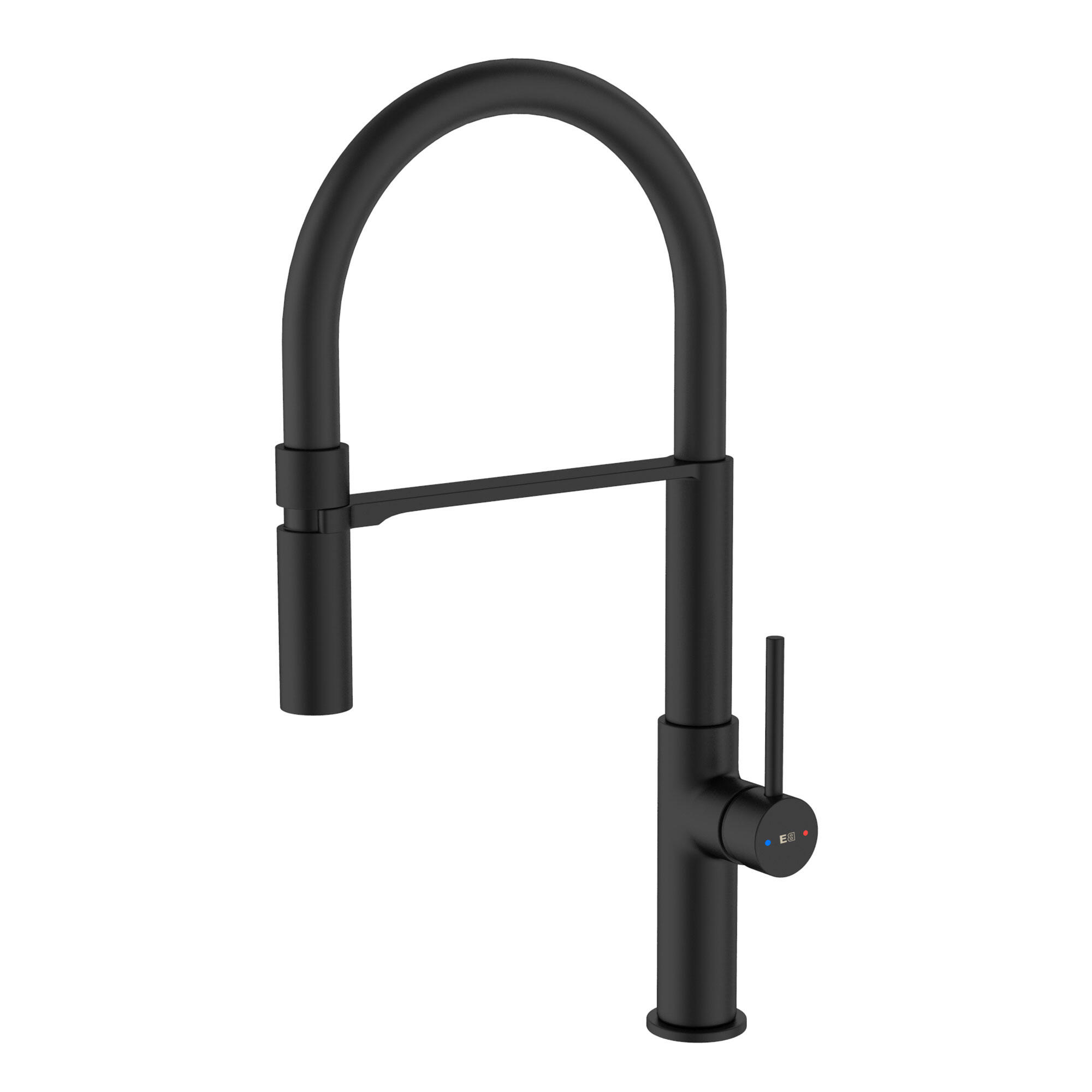 Grifo de cocina monomando alto+ducha essebagno magneto en negro