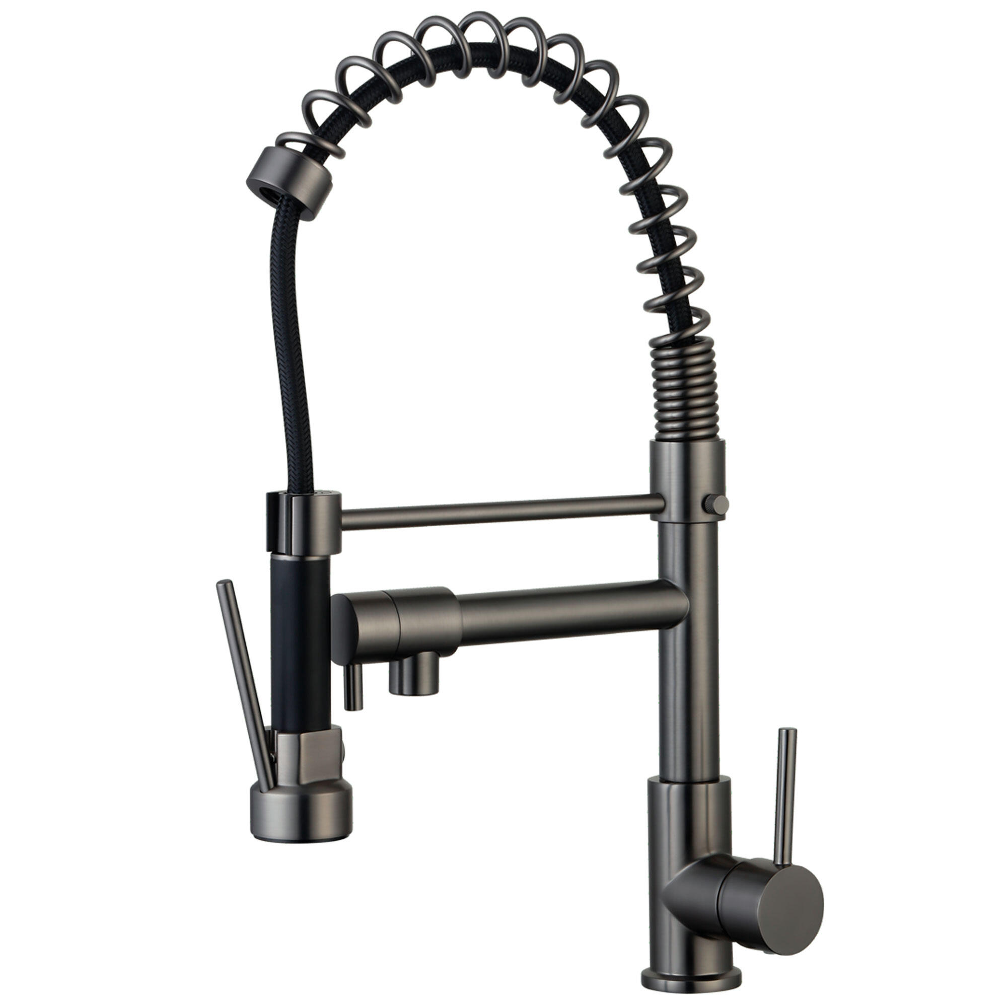 Grifo de cocina monomando alto+ducha essebagno big pro en grafito