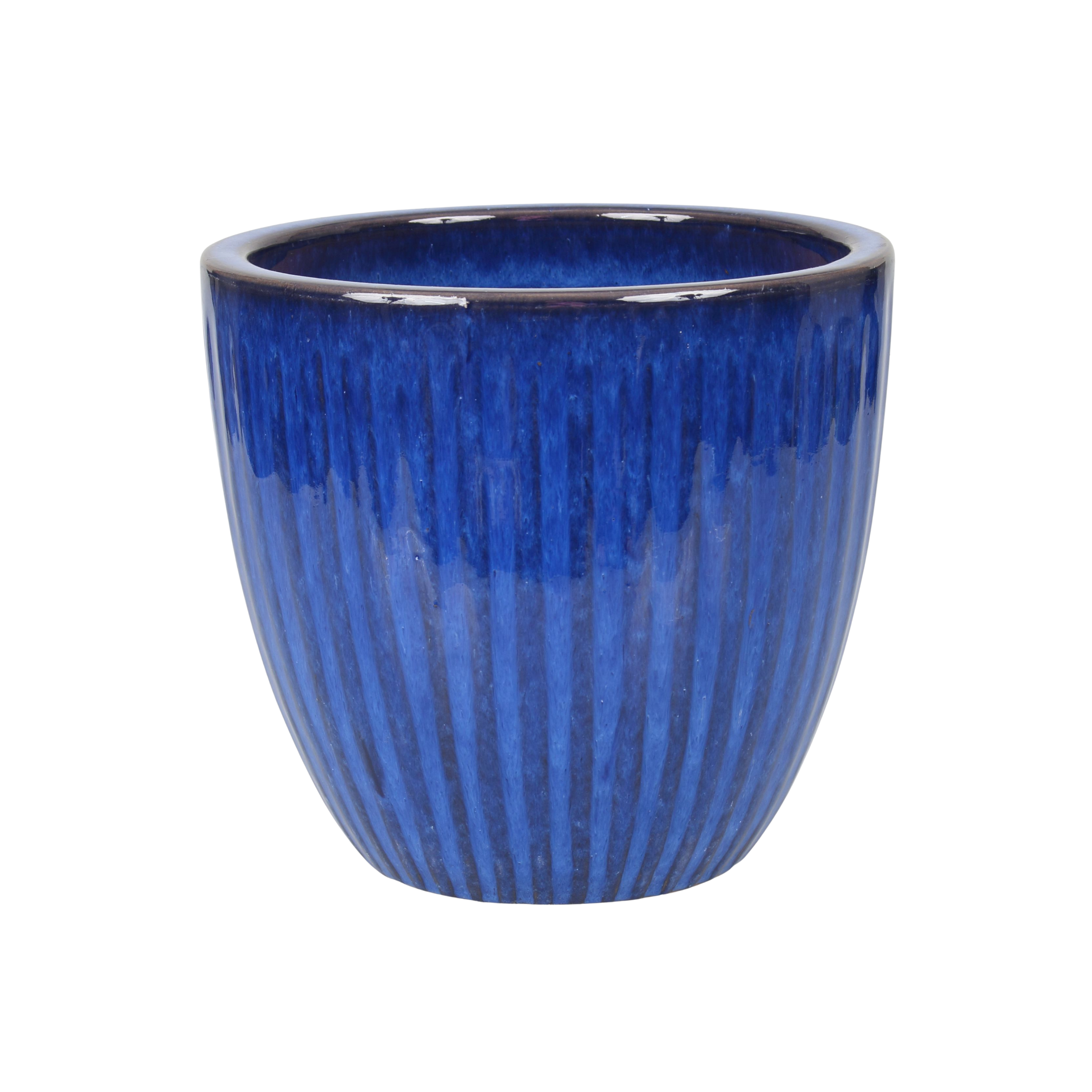 Donica szkliwiona śr. 22.5 cm niebieska Cermax