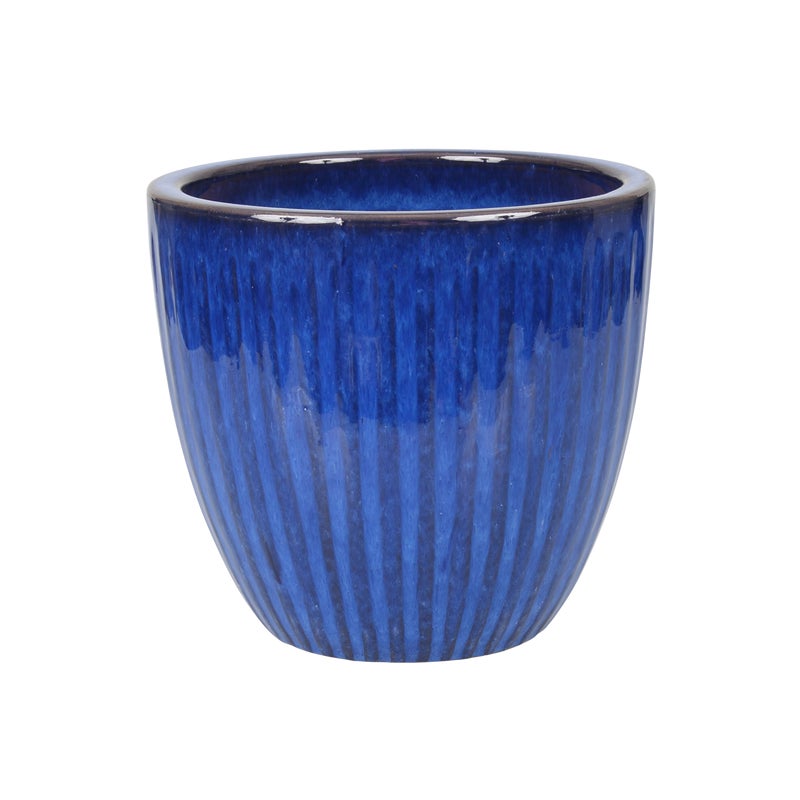 Donica szkliwiona śr. 22.5 cm niebieska Cermax