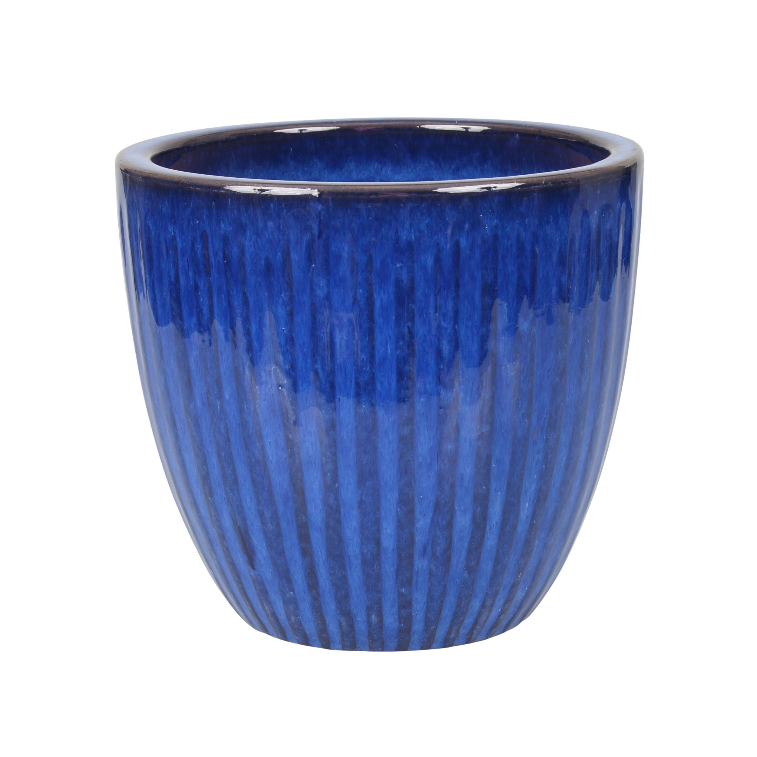 Donica szkliwiona śr. 28 cm niebieska Cermax