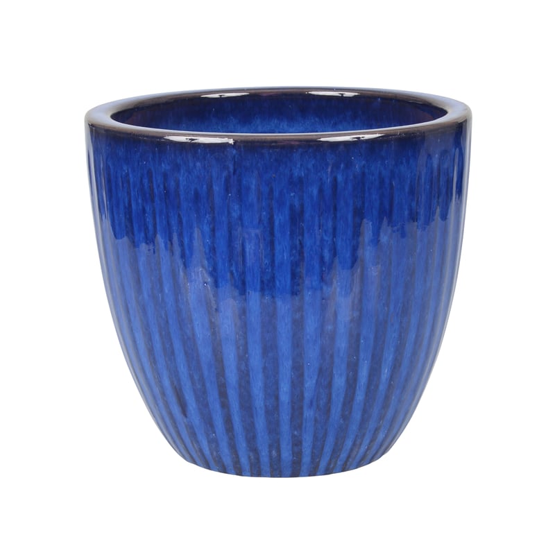 Donica szkliwiona śr. 28 cm niebieska Cermax