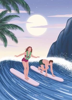 Poster Mural Plage Surf 50x40 Cm – Ambiance Torche & Vacances – Décoration Moderne Pour Salon Ou Chambre