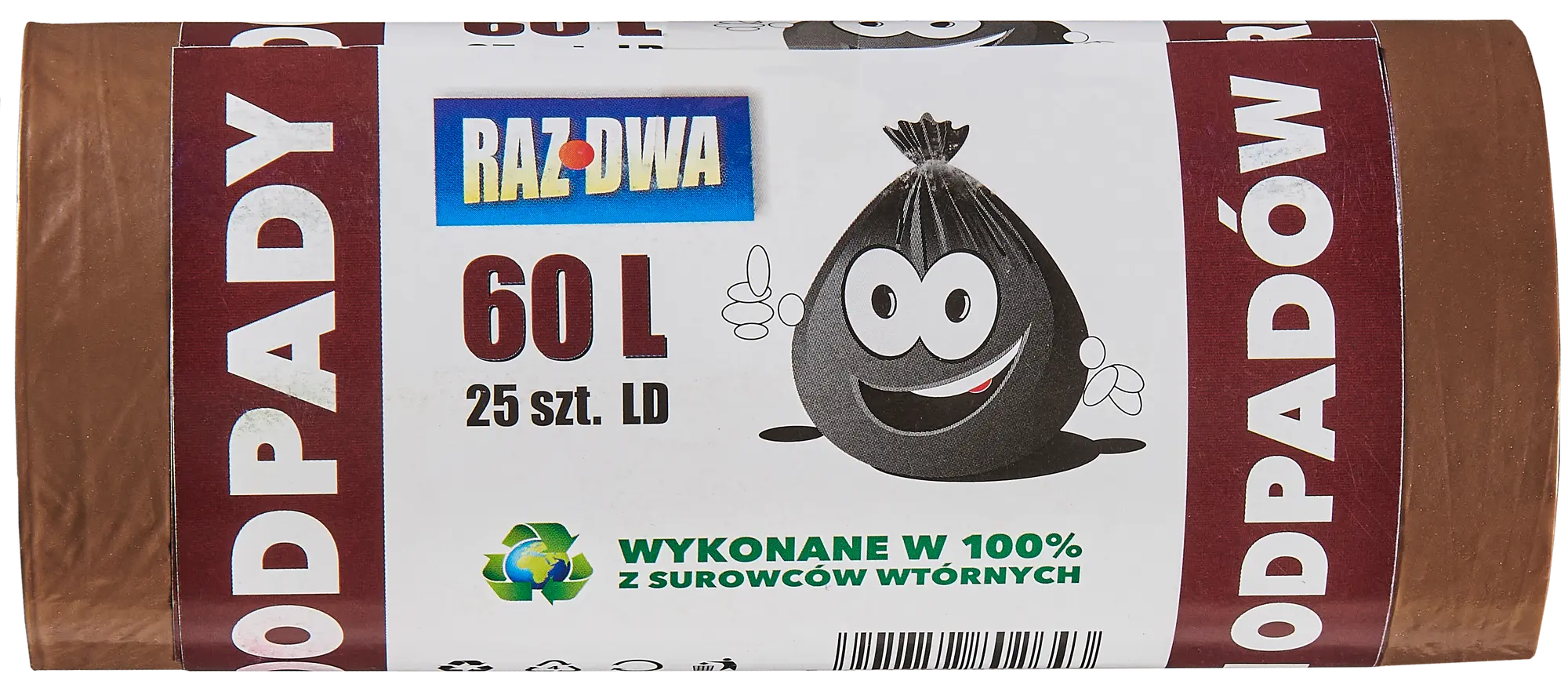 Worki na śmieci 60 l 25 szt. brązowe
