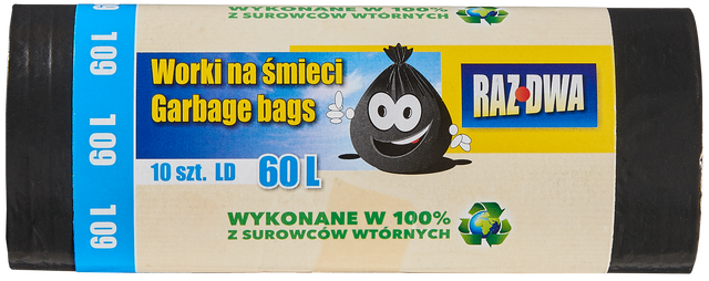 Worki na śmieci 60 l 10 szt. czarne