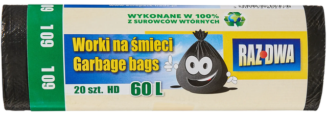 Worki na śmieci 60 l 20 szt. czarne
