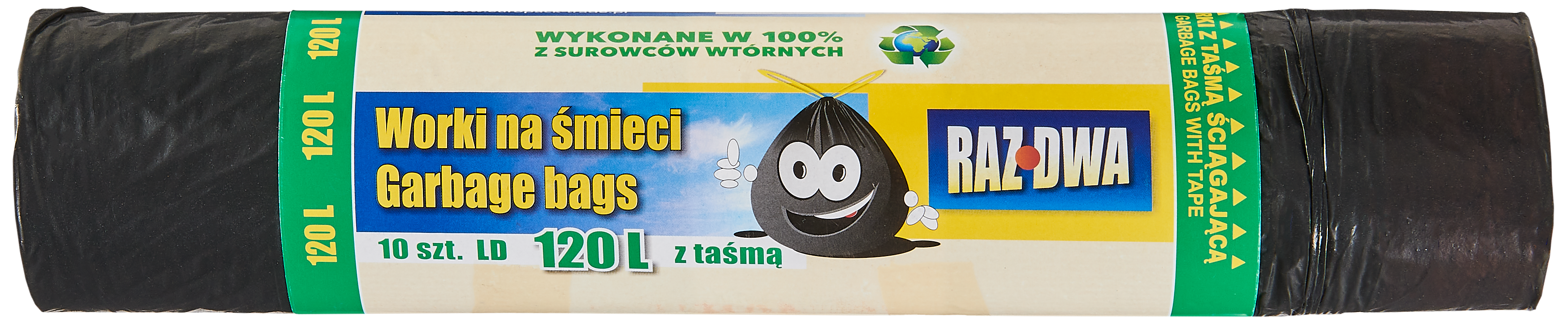 Worki na śmieci 120 l 10 szt. czarne