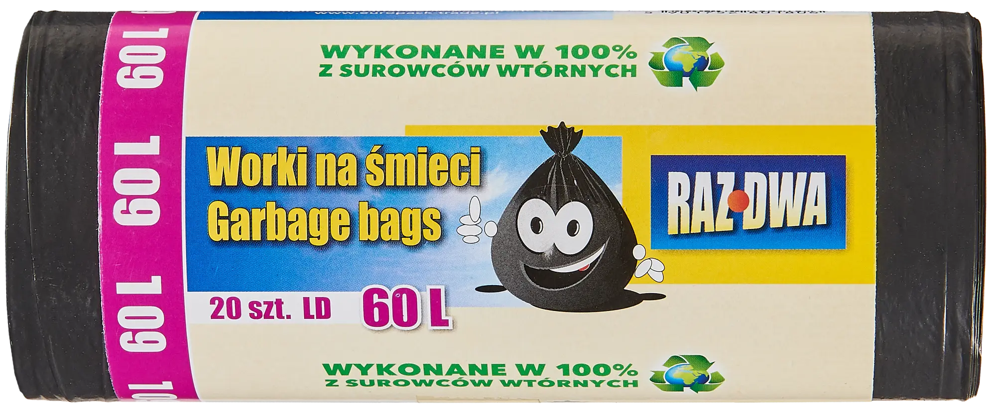 Worki na cięzkie odpady 60 l 20 szt. czarne
