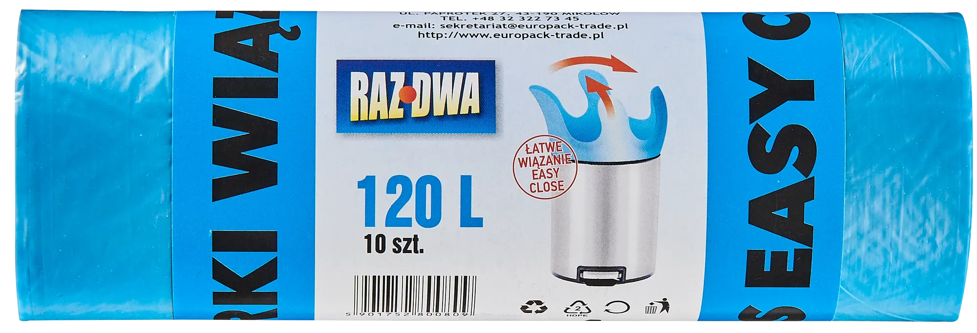 Worki na śmieci 120 l 10 szt. niebieskie