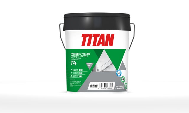 Tinta interior Titan T4 anti fungos branco extra mate 4L