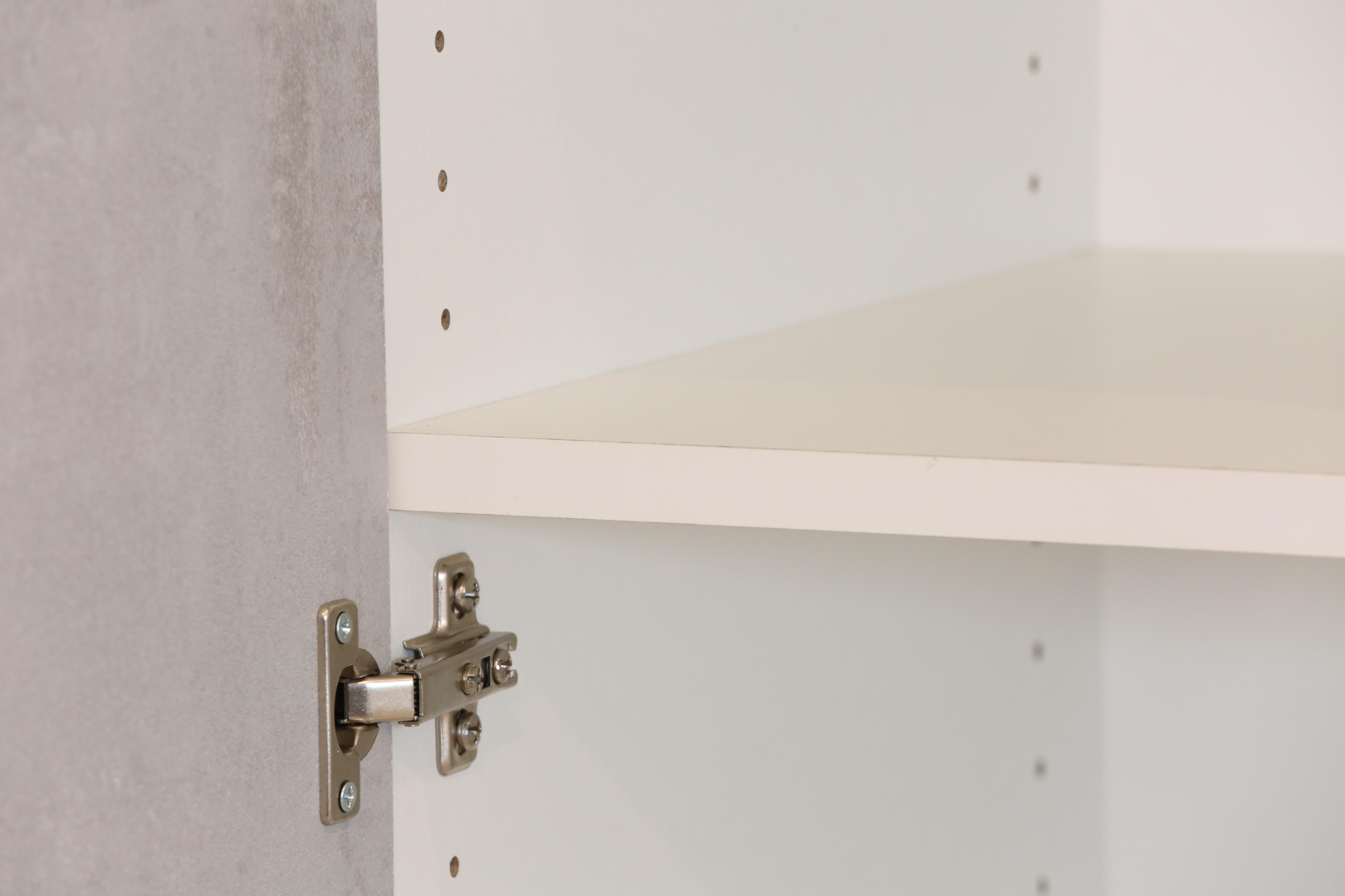 Mobile Multiuso L 90 x H 195 x P 45 cm bianco e grigio cemento - 2