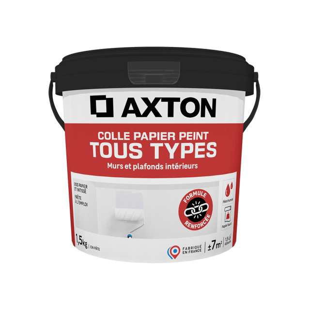 Colle en pâte pour tous types de papiers peints AXTON, 1.5kg