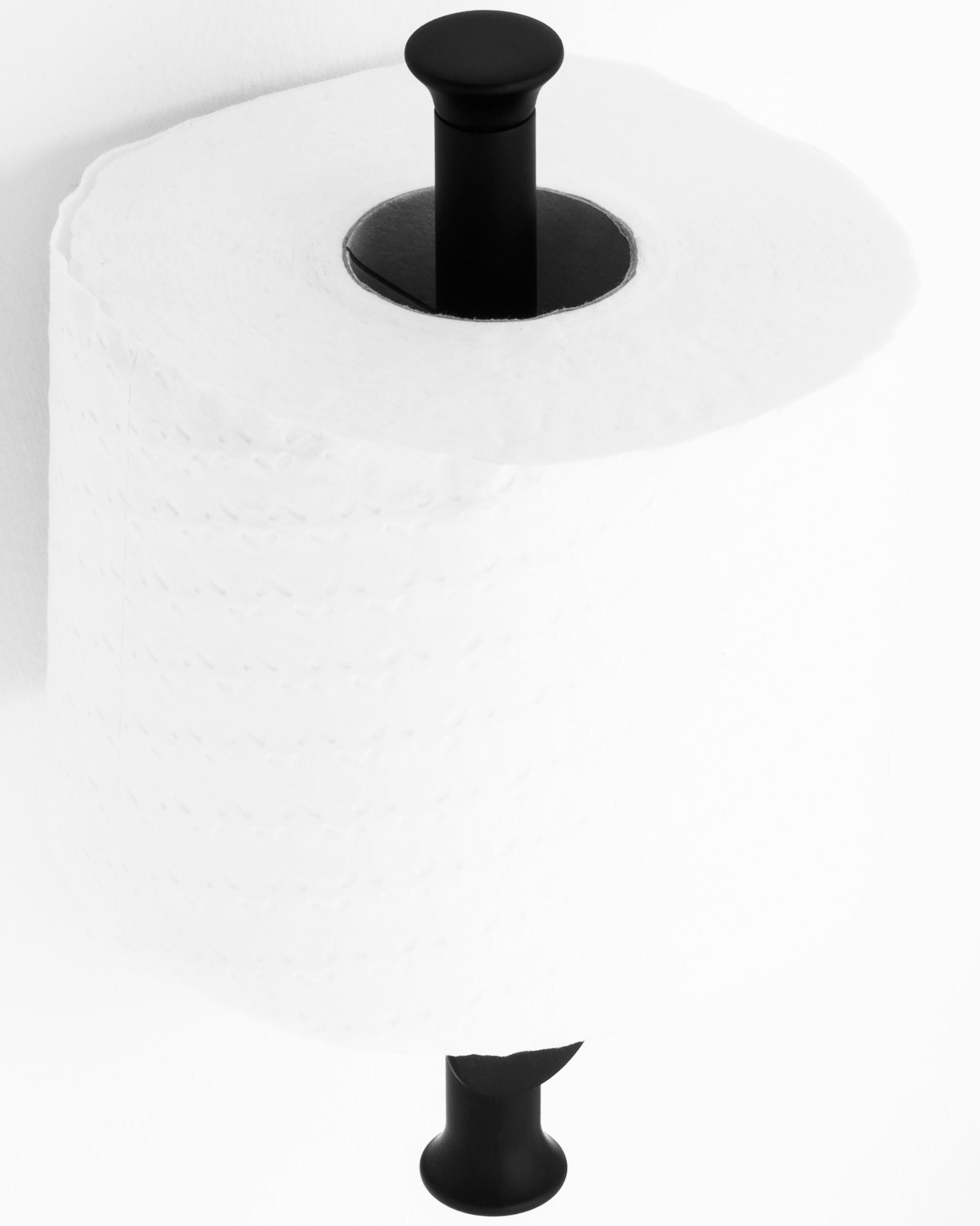 Portarrollos de papel higiénico Cardiff negro tornillos - 3