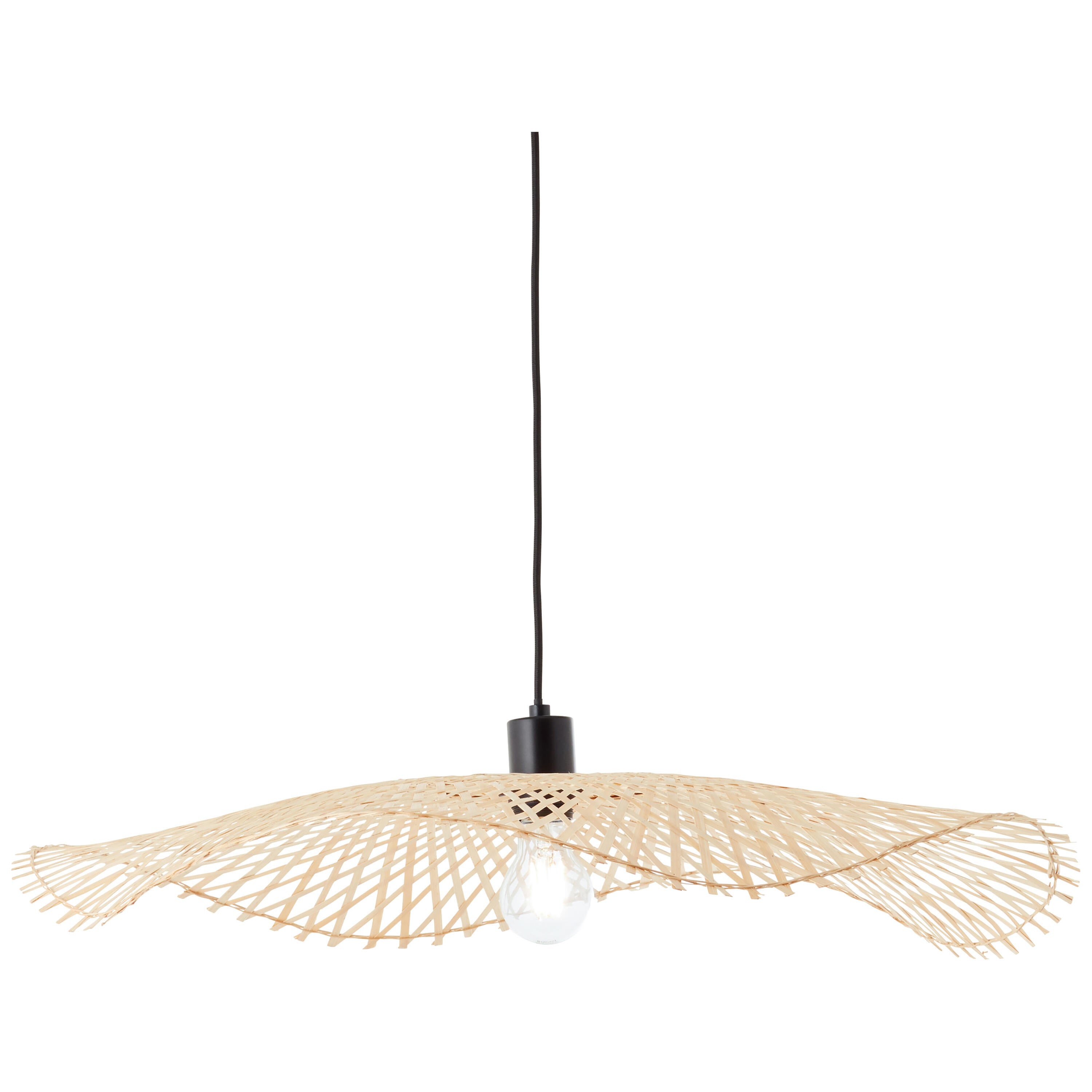 Candeeiro de teto suspenso E27 d 70 cm 1 luz bambo natural Inspire Pizzi - 36