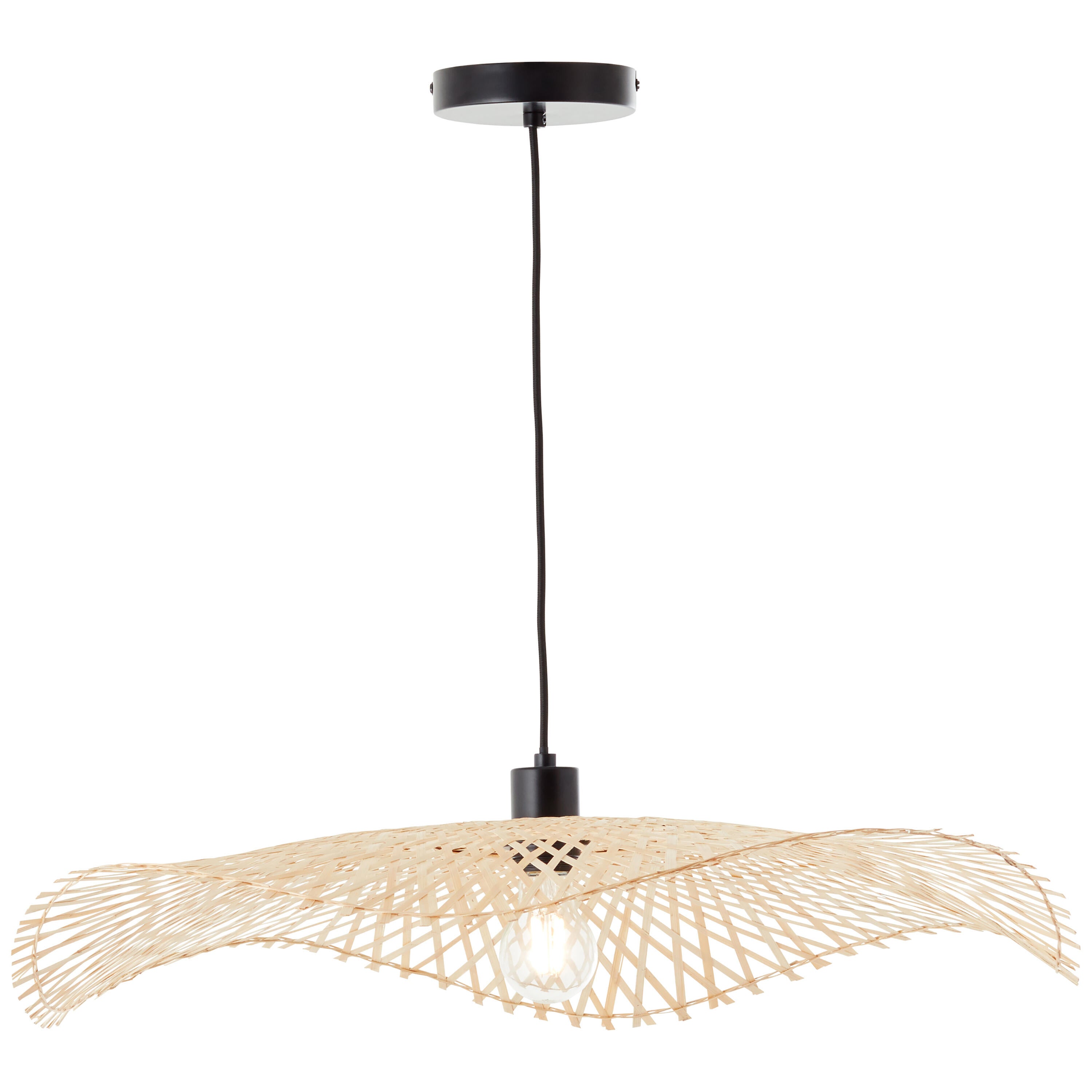 Candeeiro de teto suspenso E27 d 70 cm 1 luz bambo natural Inspire Pizzi - 33