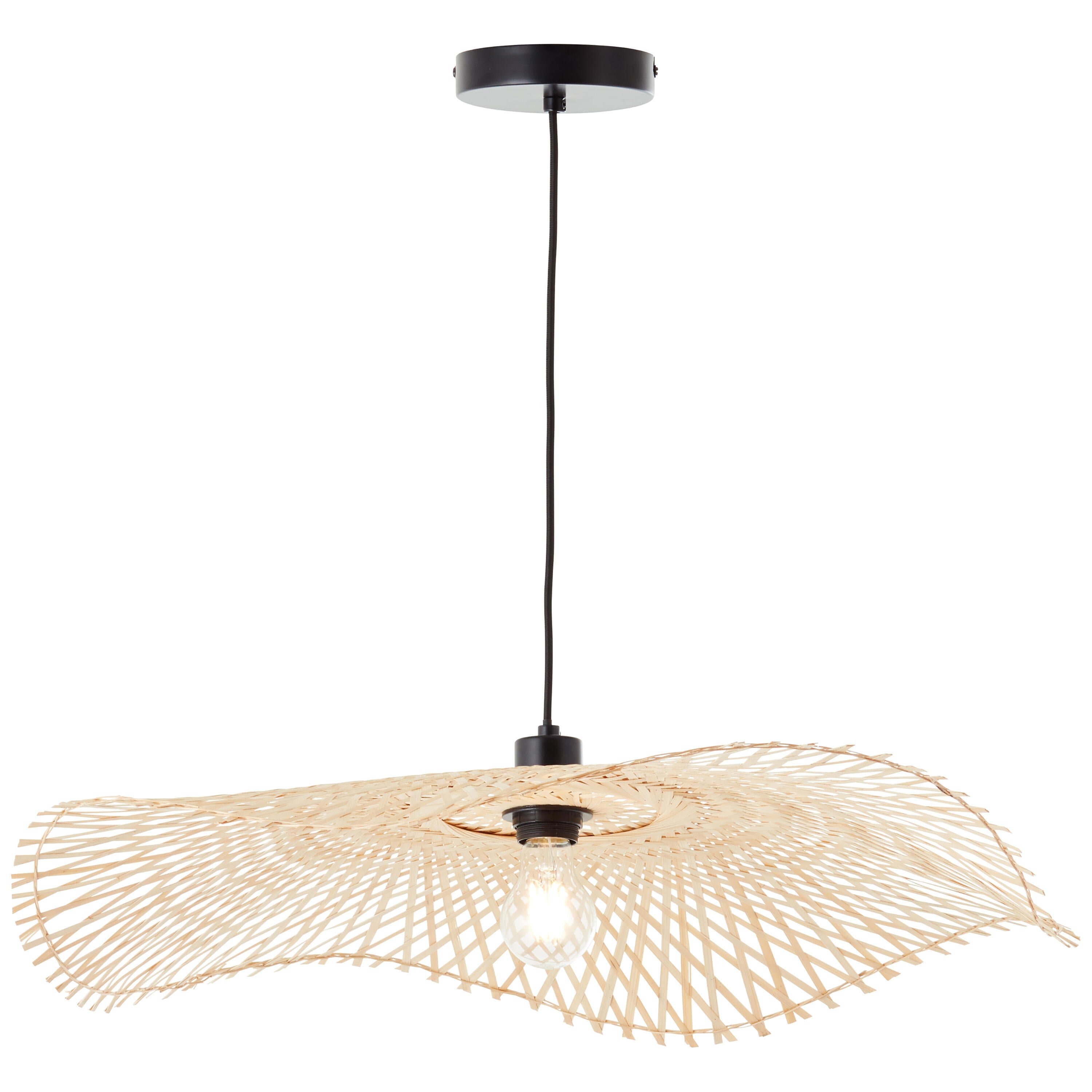 Candeeiro de teto suspenso E27 d 70 cm 1 luz bambo natural Inspire Pizzi - 32