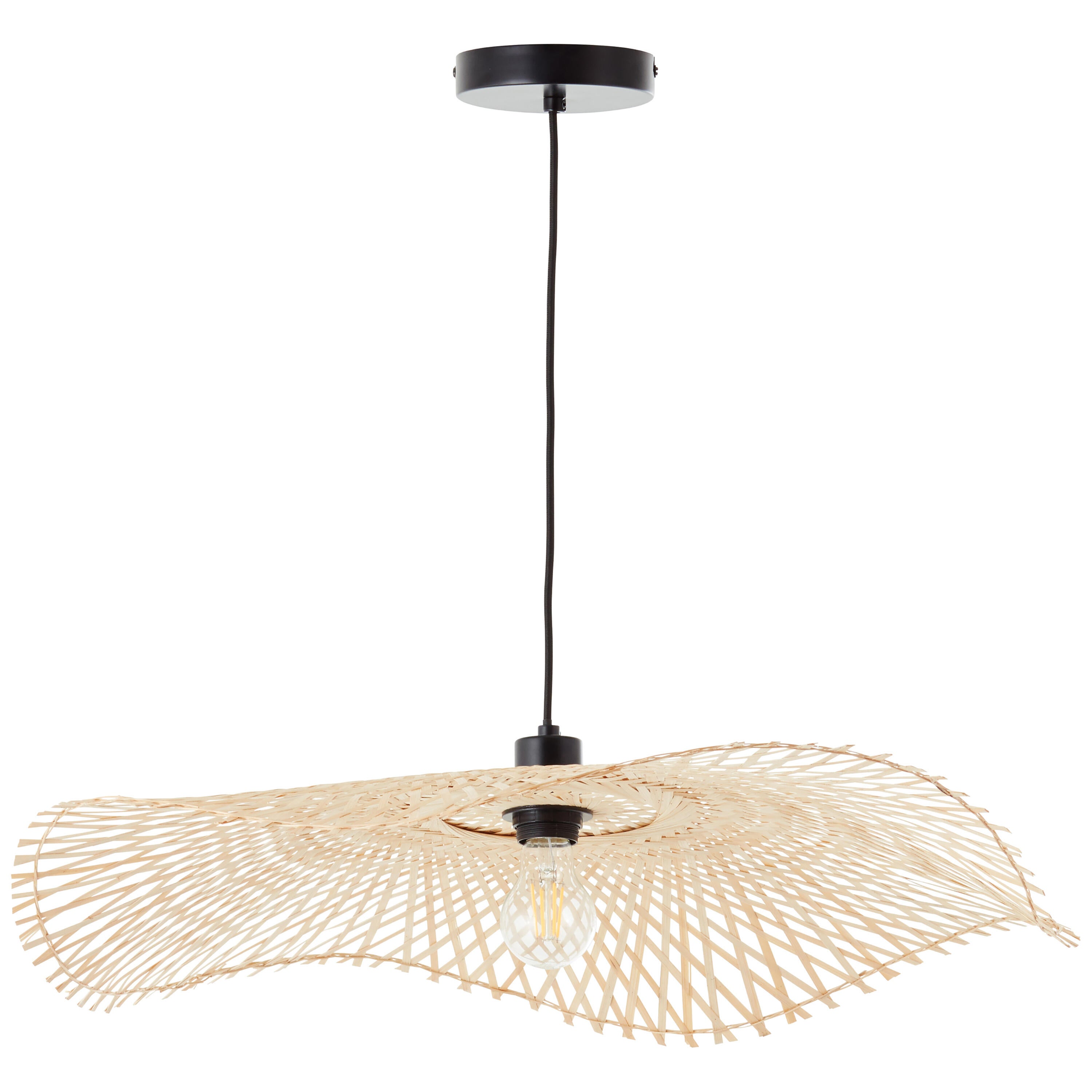 Candeeiro de teto suspenso E27 d 70 cm 1 luz bambo natural Inspire Pizzi - 31