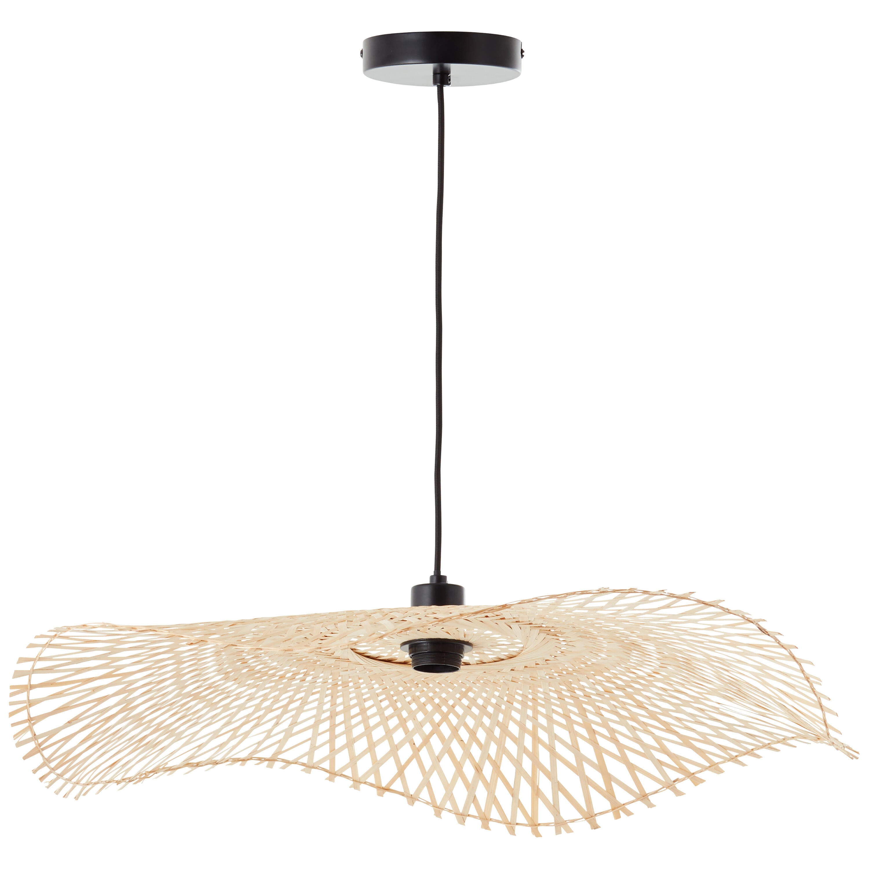 Candeeiro de teto suspenso E27 d 70 cm 1 luz bambo natural Inspire Pizzi - 30