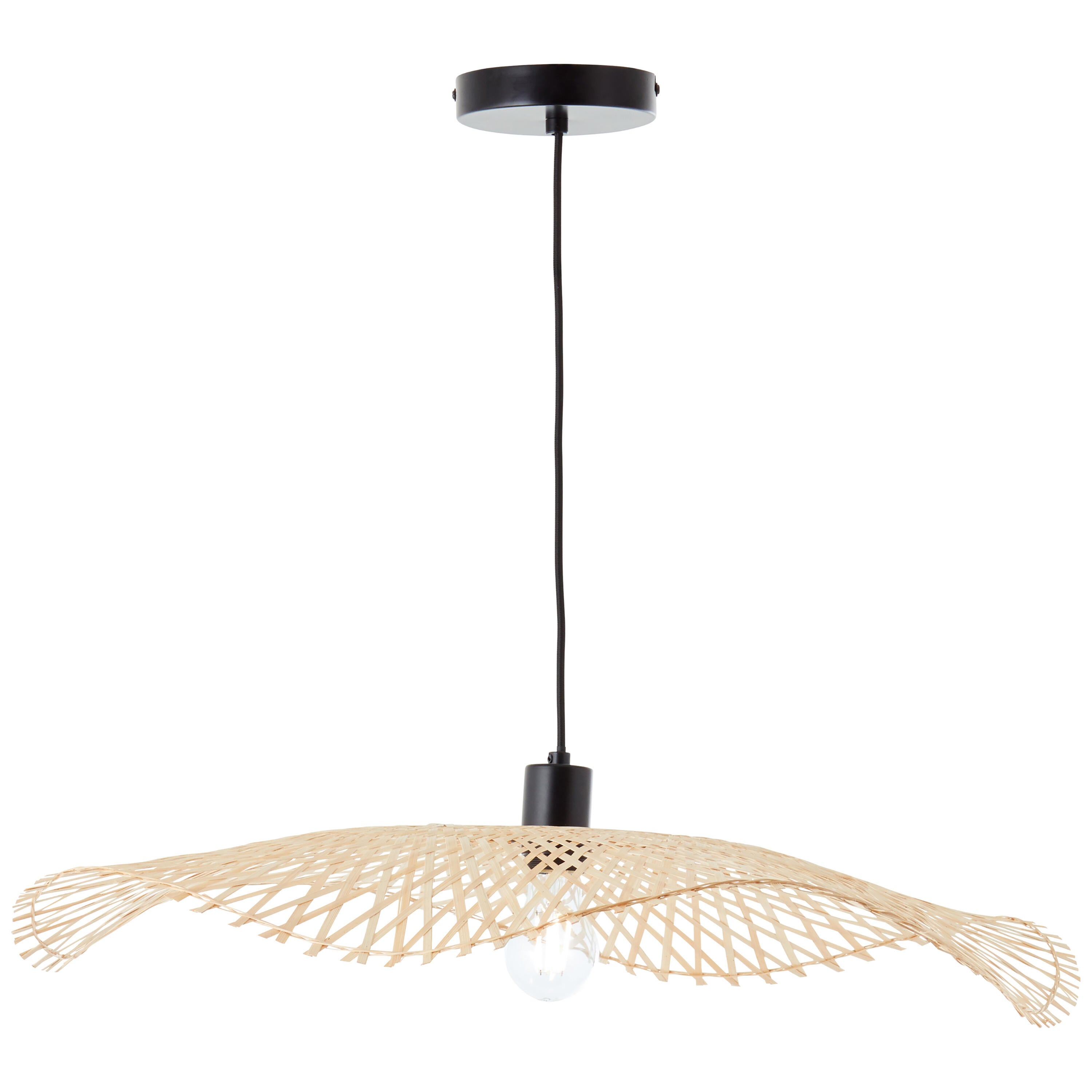 Candeeiro de teto suspenso E27 d 70 cm 1 luz bambo natural Inspire Pizzi - 29
